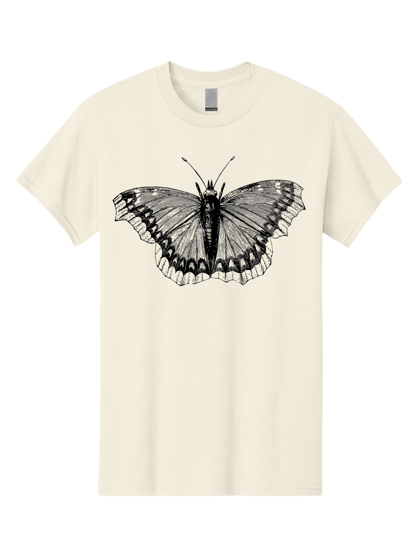 Butterfly-Illustration Men'S Graphic Tee, 100% Cotton, Comfortable Casual Summer Wear, Machine Washable, Butterfly Illustration, Insect Art, Wing Patterns, Detailed Drawing, Black And Green Hues, Fragile Beauty, Natural Design Aab514 17