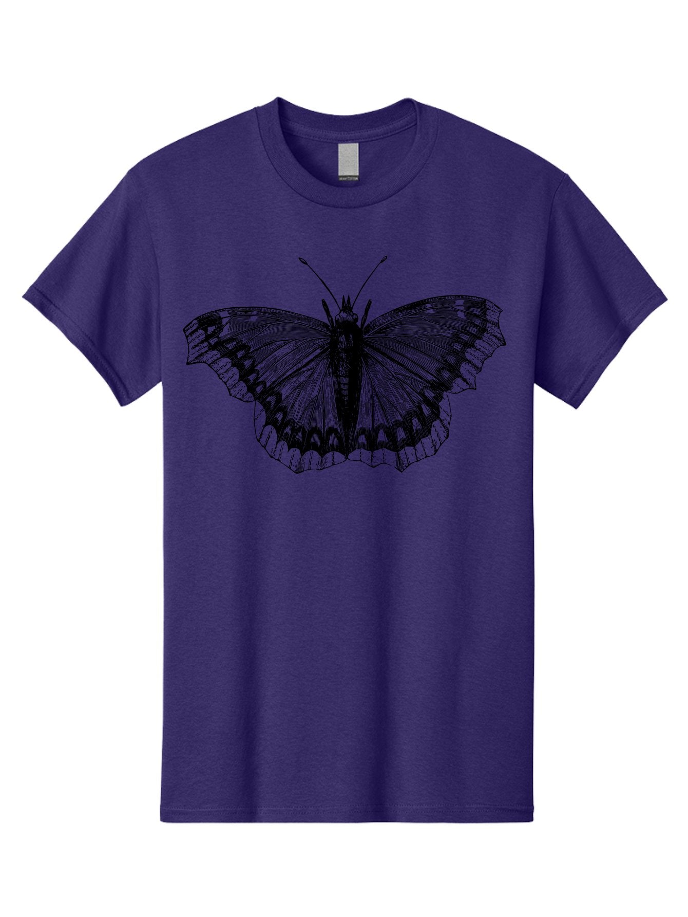 Butterfly-Illustration Men'S Graphic Tee, 100% Cotton, Comfortable Casual Summer Wear, Machine Washable, Butterfly Illustration, Insect Art, Wing Patterns, Detailed Drawing, Black And Green Hues, Fragile Beauty, Natural Design Aab514 4