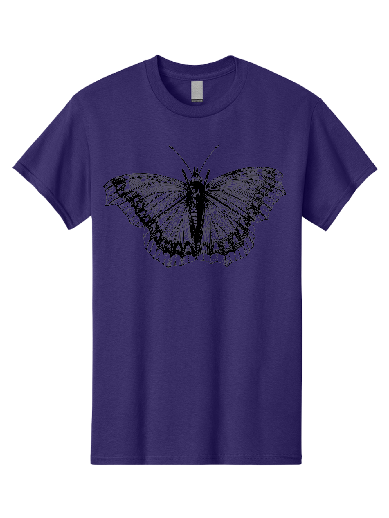 Butterfly-Illustration Men'S Graphic Tee, 100% Cotton, Comfortable Casual Summer Wear, Machine Washable, Butterfly Illustration, Insect Art, Wing Patterns, Detailed Drawing, Black And Green Hues, Fragile Beauty, Natural Design Aab514 21