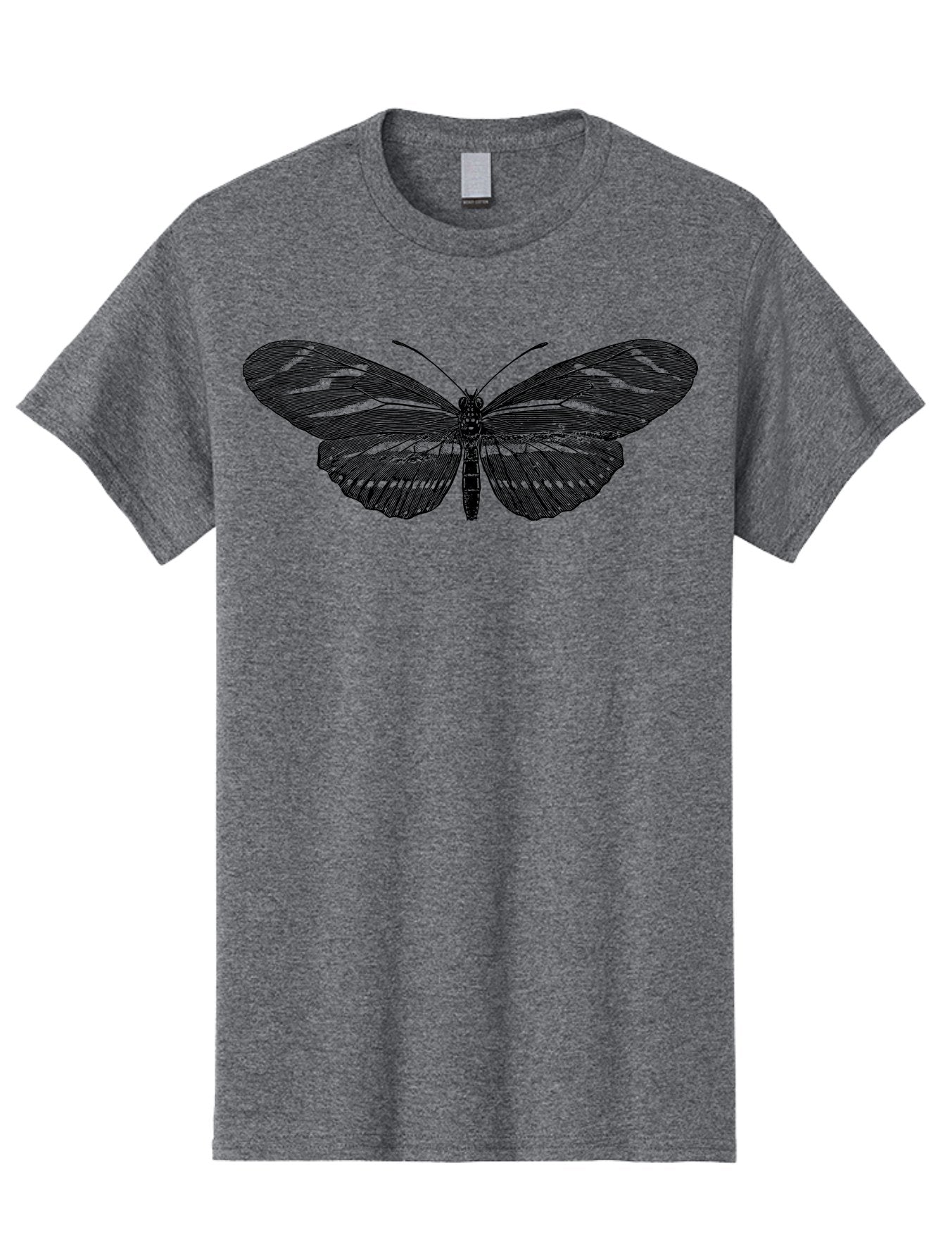 Butterfly-Silhouette-1 Men'S Graphic Tee, 100% Cotton, Comfortable Casual Summer Wear, Machine Washable, Delicate Butterfly, Intricate Details, Transparent Wings, Abstract Art, Insect Close-Up, Graphic Design Aab515 10
