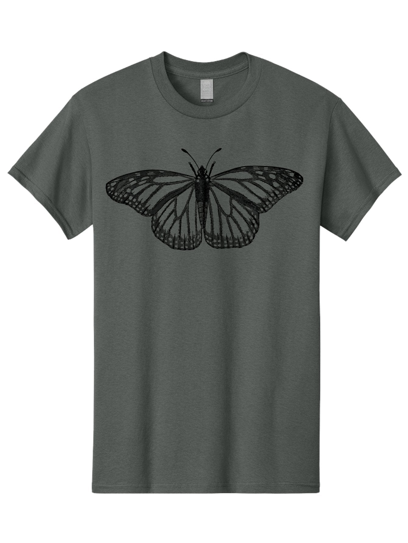 Butterfly Men'S Graphic Tee, 100% Cotton, Comfortable Casual Summer Wear, Machine Washable, Black Butterfly, Transparent Wings, Intricate Details, Delicate Patterns, Winged Insect, Symbolic Creature, Artistic Design, Natural Wonder, Aab517 6