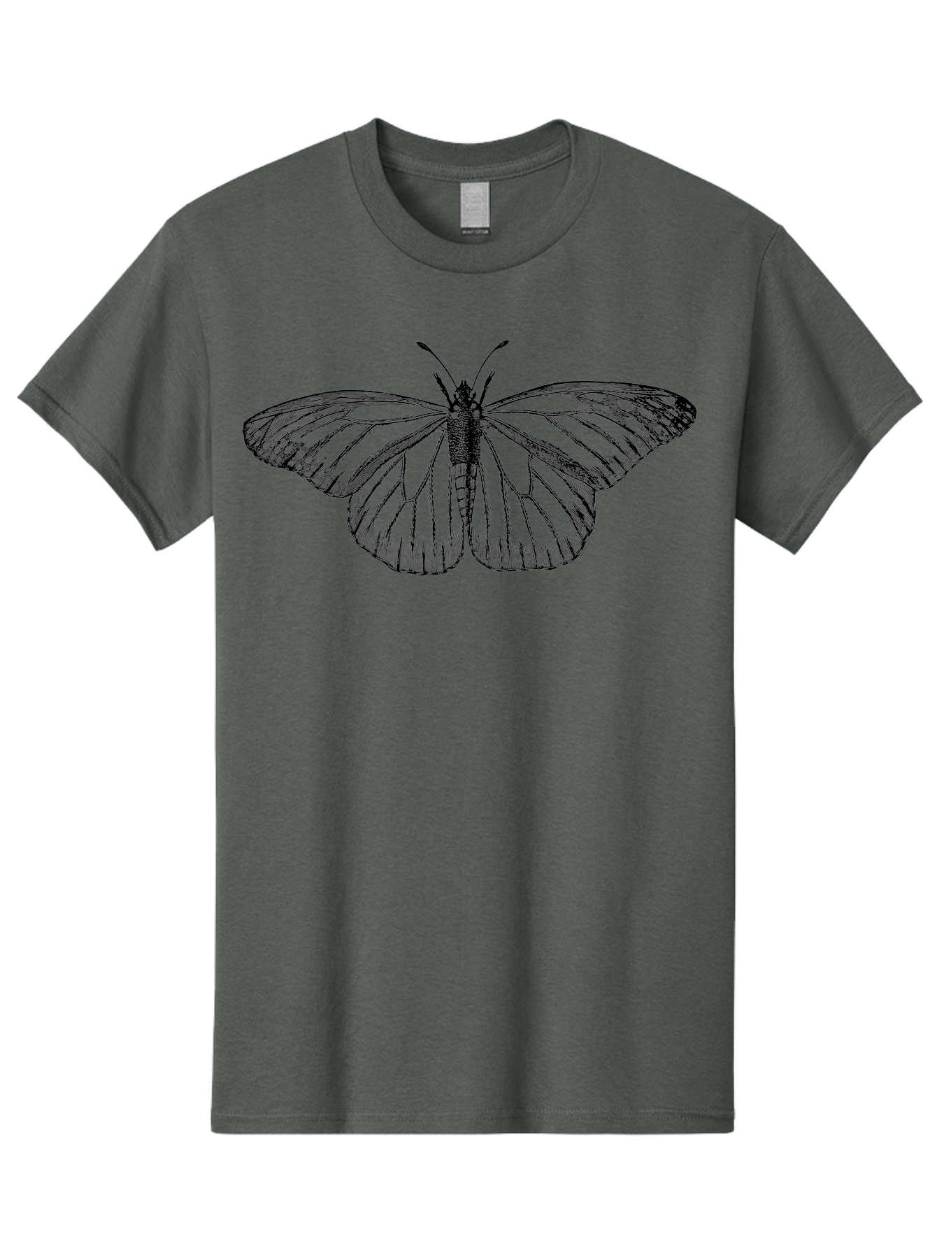 Butterfly Men'S Graphic Tee, 100% Cotton, Comfortable Casual Summer Wear, Machine Washable, Black Butterfly, Transparent Wings, Intricate Details, Delicate Patterns, Winged Insect, Symbolic Creature, Artistic Design, Natural Wonder, Aab517 13