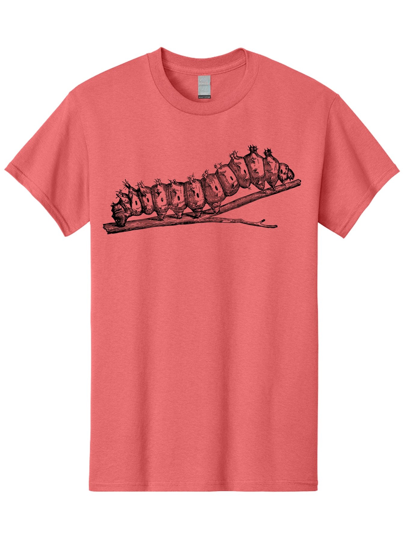Caterpillar-On-Branch Men'S Graphic Tee, 100% Cotton, Comfortable Casual Summer Wear, Machine Washable, Caterpillar On Branch, Insect Metamorphosis, Garden Pests, Butterfly Life Cycle, Caterpillar Stages, Insect Illustration, Entomology Art Aab518 9