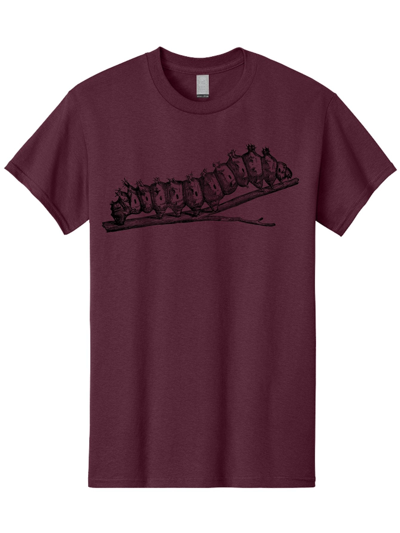 Caterpillar-On-Branch Men'S Graphic Tee, 100% Cotton, Comfortable Casual Summer Wear, Machine Washable, Caterpillar On Branch, Insect Metamorphosis, Garden Pests, Butterfly Life Cycle, Caterpillar Stages, Insect Illustration, Entomology Art Aab518 12