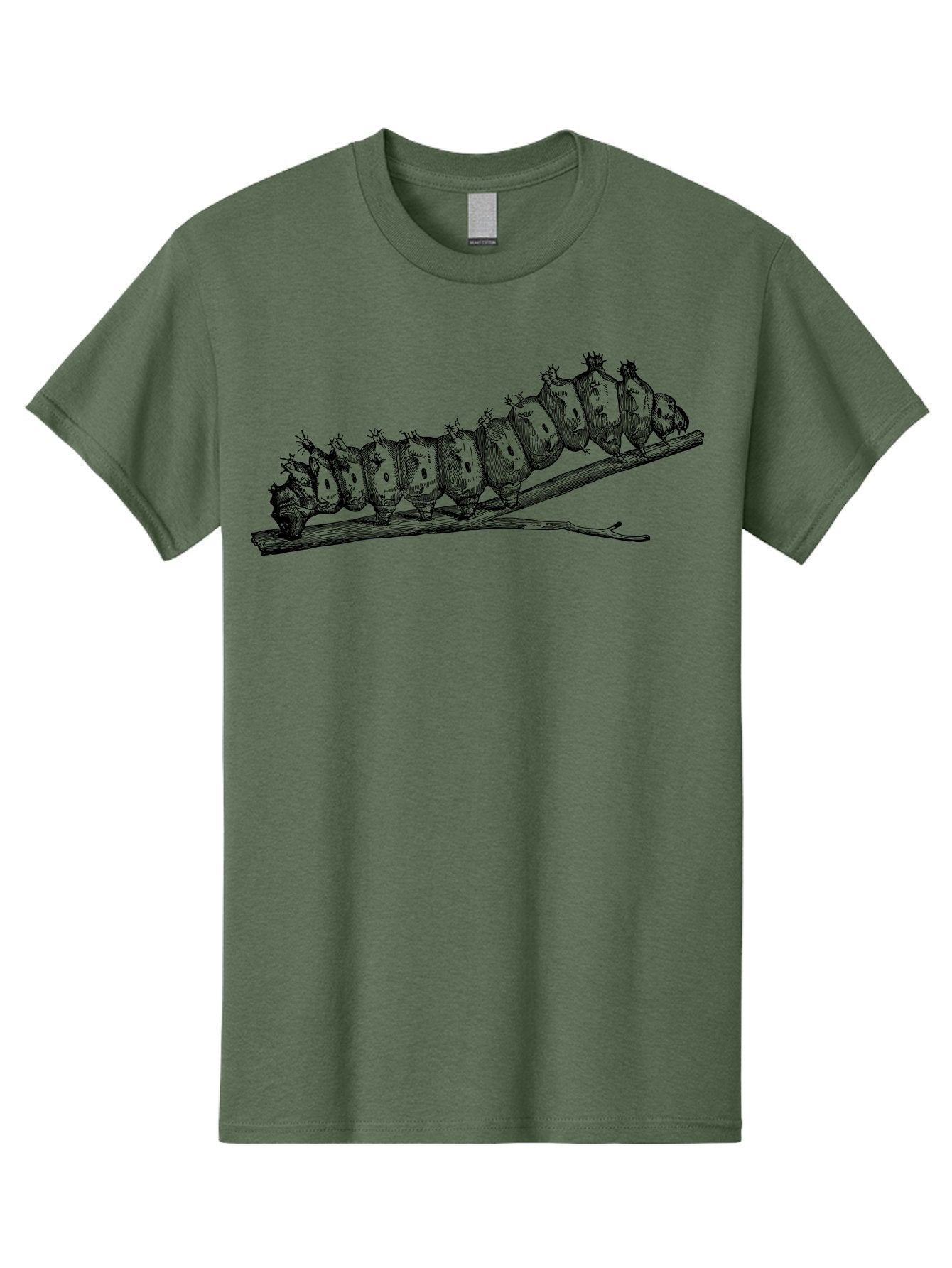 Caterpillar-On-Branch Men'S Graphic Tee, 100% Cotton, Comfortable Casual Summer Wear, Machine Washable, Caterpillar On Branch, Insect Metamorphosis, Garden Pests, Butterfly Life Cycle, Caterpillar Stages, Insect Illustration, Entomology Art Aab518 10