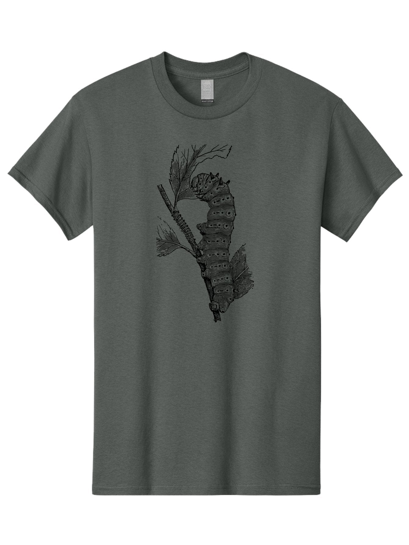 Caterpillar-On-Leaf-1 Men'S Graphic Tee, 100% Cotton, Comfortable Casual Summer Wear, Machine Washable, Caterpillar Eating Leaf, Insect Metamorphosis, Wildlife Illustration, Caterpillar Stage, Leaf Damage, Insect Life Cycle, Garden Pest Aab519 9