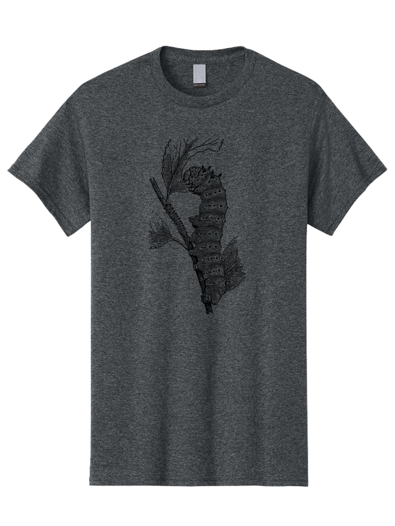 Caterpillar-On-Leaf-1 Men'S Graphic Tee, 100% Cotton, Comfortable Casual Summer Wear, Machine Washable, Caterpillar Eating Leaf, Insect Metamorphosis, Wildlife Illustration, Caterpillar Stage, Leaf Damage, Insect Life Cycle, Garden Pest Aab519 4