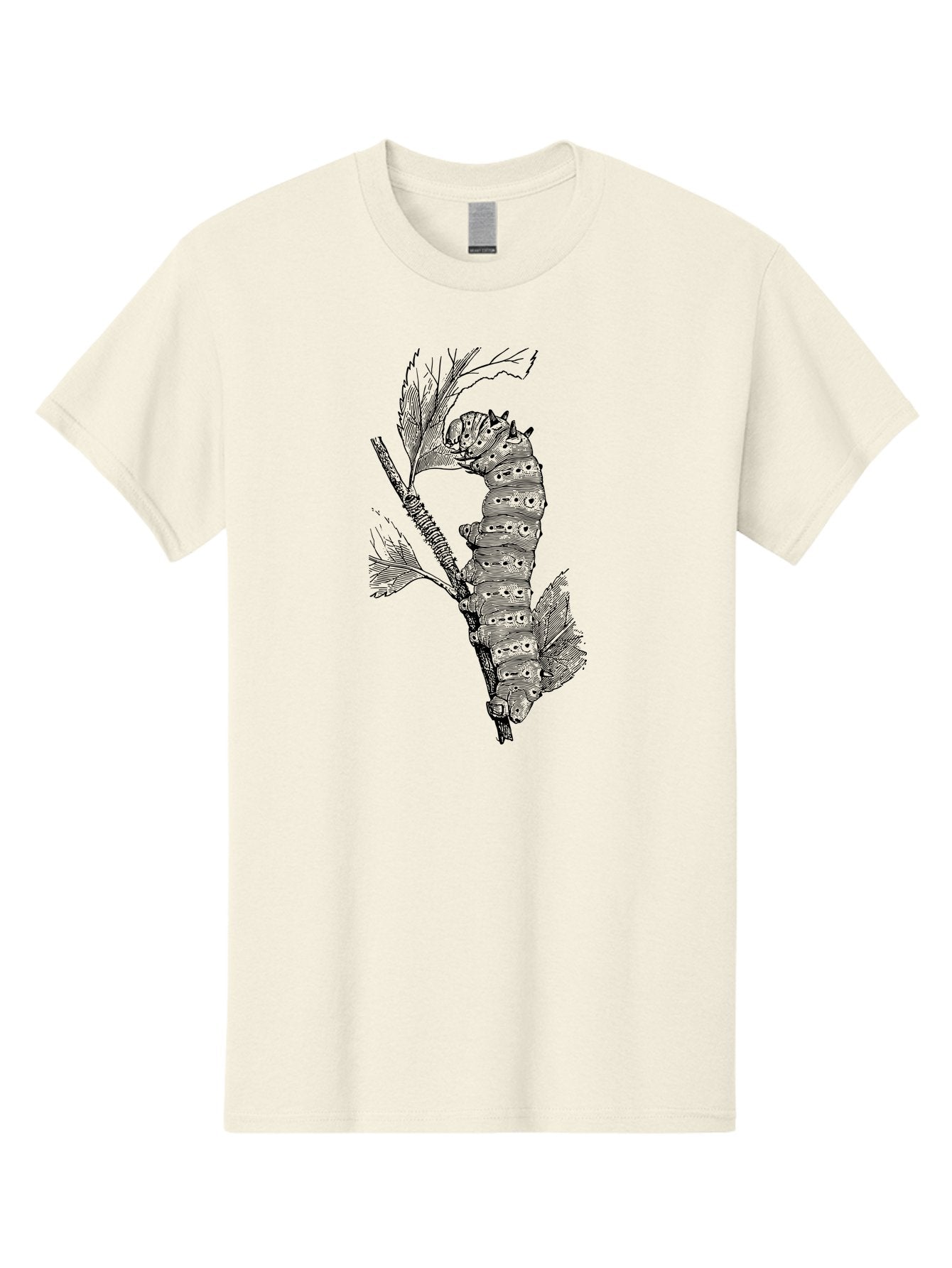 Caterpillar-On-Leaf-1 Men'S Graphic Tee, 100% Cotton, Comfortable Casual Summer Wear, Machine Washable, Caterpillar Eating Leaf, Insect Metamorphosis, Wildlife Illustration, Caterpillar Stage, Leaf Damage, Insect Life Cycle, Garden Pest Aab519 11