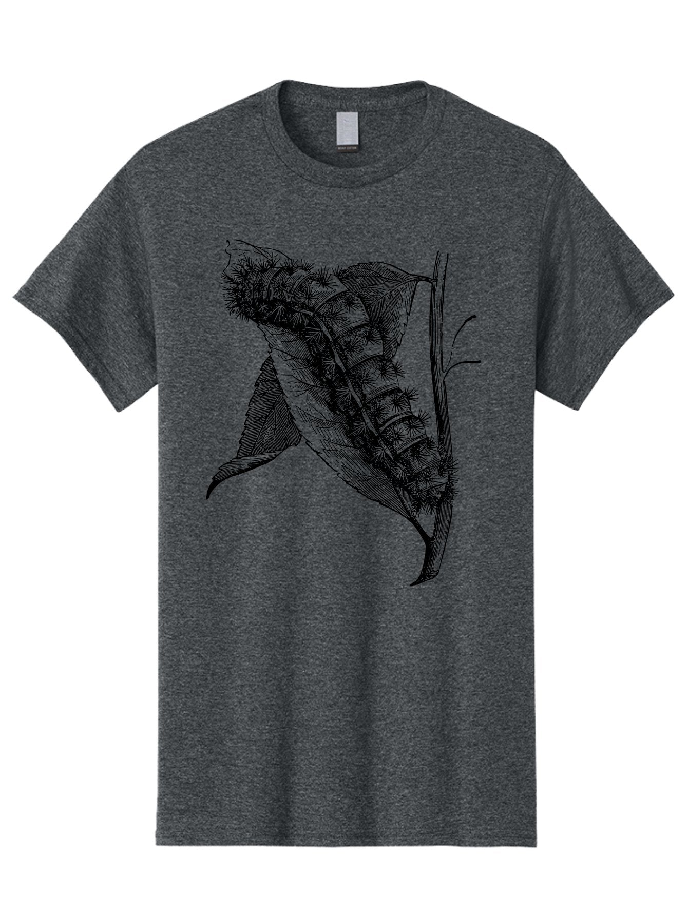 Caterpillar-On-Leaf Men'S Graphic Tee, 100% Cotton, Comfortable Casual Summer Wear, Machine Washable, Caterpillar On A Leaf, Insect Life Cycle, Metamorphosis, Nature Illustration, Botanical Art, Wildlife, Detailed Drawing, Spiky Caterpillar, Aab520 9
