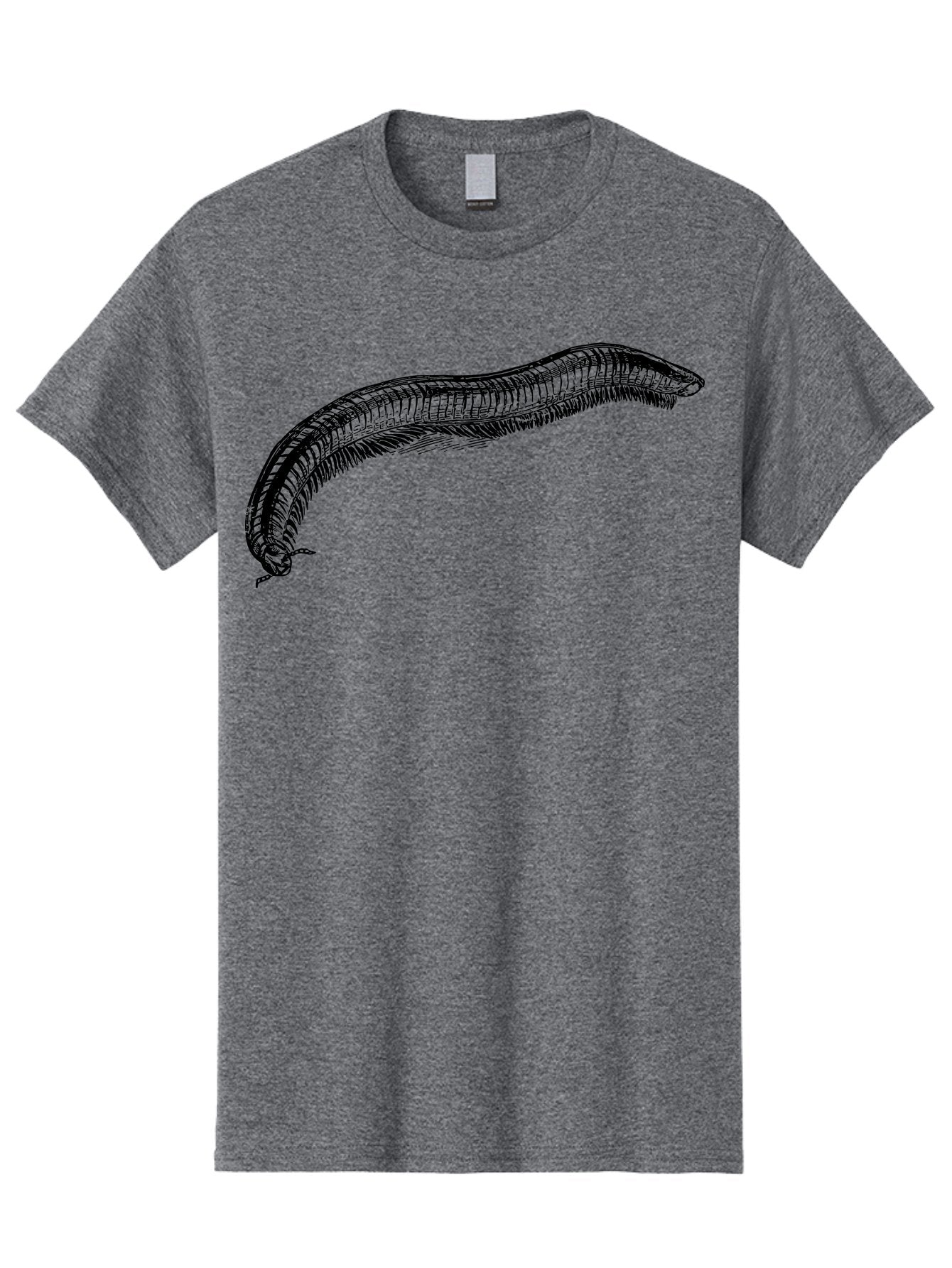 Centipede Men'S Graphic Tee, 100% Cotton, Comfortable Casual Summer Wear, Machine Washable, Centipede, Arthropod, Insect Anatomy, Detailed Drawing, Black Lines, Simple Background, Invertebrate, Segmented Body, Many Legs Aab522 13