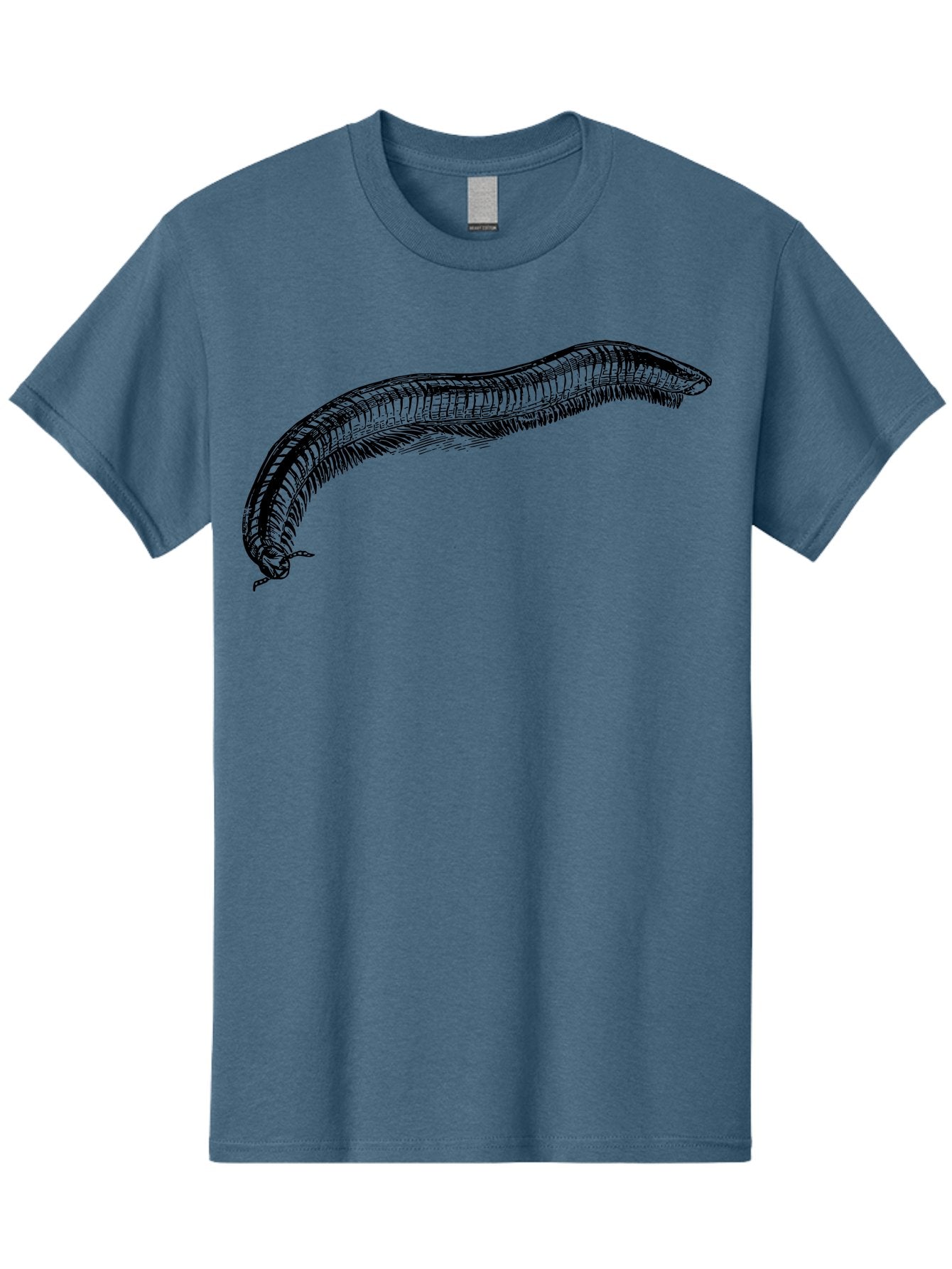 Centipede Men'S Graphic Tee, 100% Cotton, Comfortable Casual Summer Wear, Machine Washable, Centipede, Arthropod, Insect Anatomy, Detailed Drawing, Black Lines, Simple Background, Invertebrate, Segmented Body, Many Legs Aab522 7