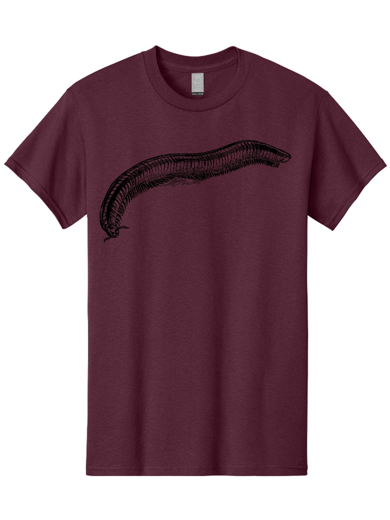 Centipede Men'S Graphic Tee, 100% Cotton, Comfortable Casual Summer Wear, Machine Washable, Centipede, Arthropod, Insect Anatomy, Detailed Drawing, Black Lines, Simple Background, Invertebrate, Segmented Body, Many Legs Aab522 15