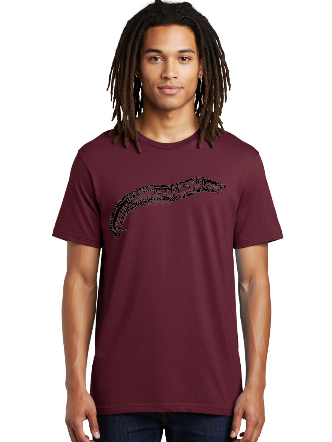 Centipede Men'S Graphic Tee, 100% Cotton, Comfortable Casual Summer Wear, Machine Washable, Centipede, Arthropod, Insect Anatomy, Detailed Drawing, Black Lines, Simple Background, Invertebrate, Segmented Body, Many Legs Aab522 14