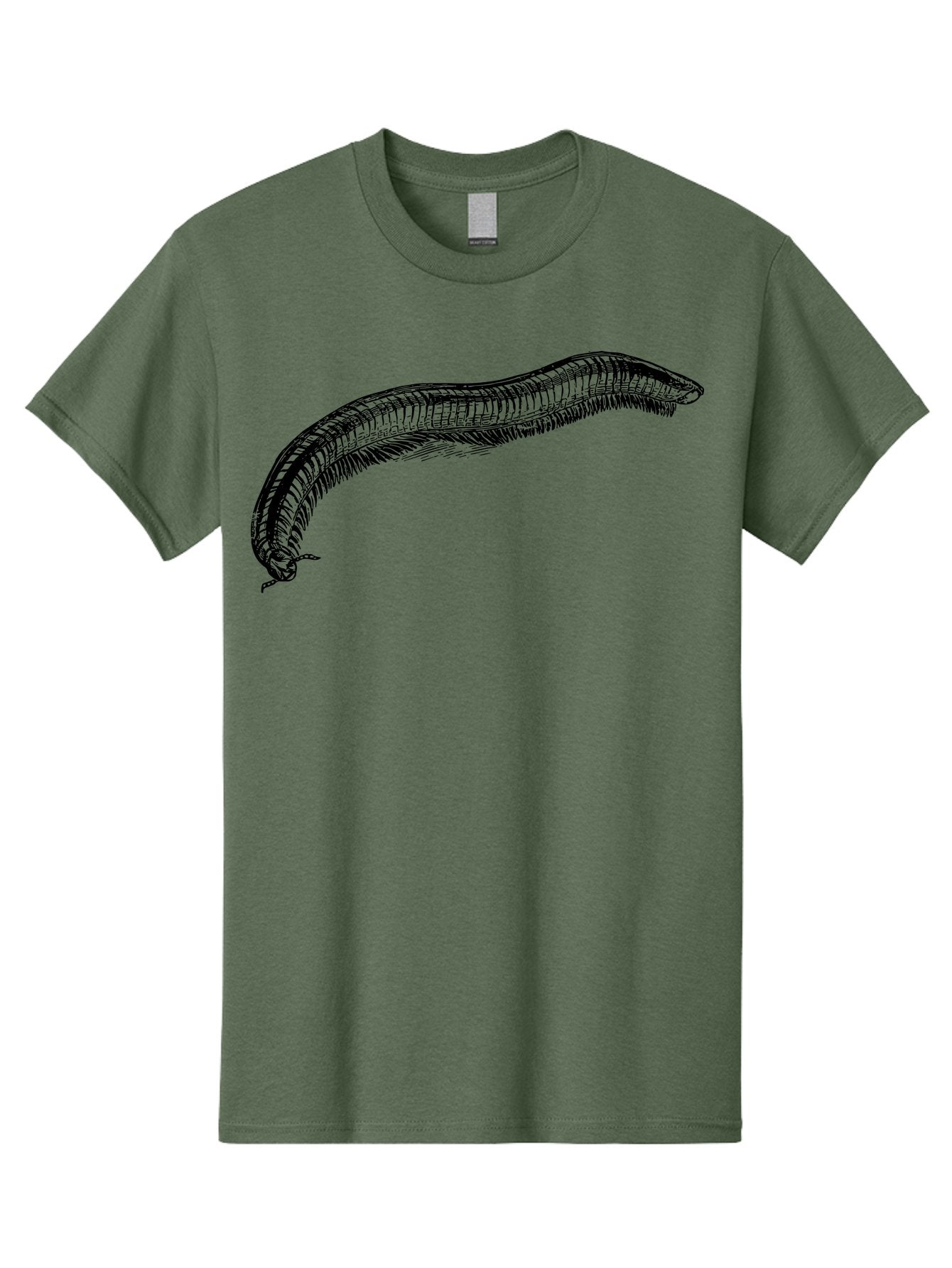 Centipede Men'S Graphic Tee, 100% Cotton, Comfortable Casual Summer Wear, Machine Washable, Centipede, Arthropod, Insect Anatomy, Detailed Drawing, Black Lines, Simple Background, Invertebrate, Segmented Body, Many Legs Aab522 6
