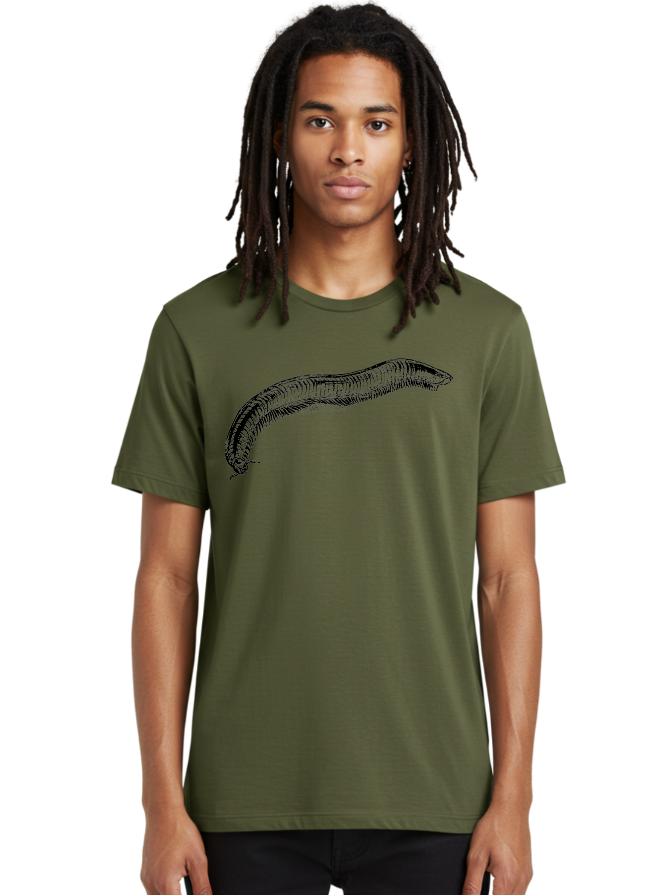 Centipede Men'S Graphic Tee, 100% Cotton, Comfortable Casual Summer Wear, Machine Washable, Centipede, Arthropod, Insect Anatomy, Detailed Drawing, Black Lines, Simple Background, Invertebrate, Segmented Body, Many Legs Aab522 16