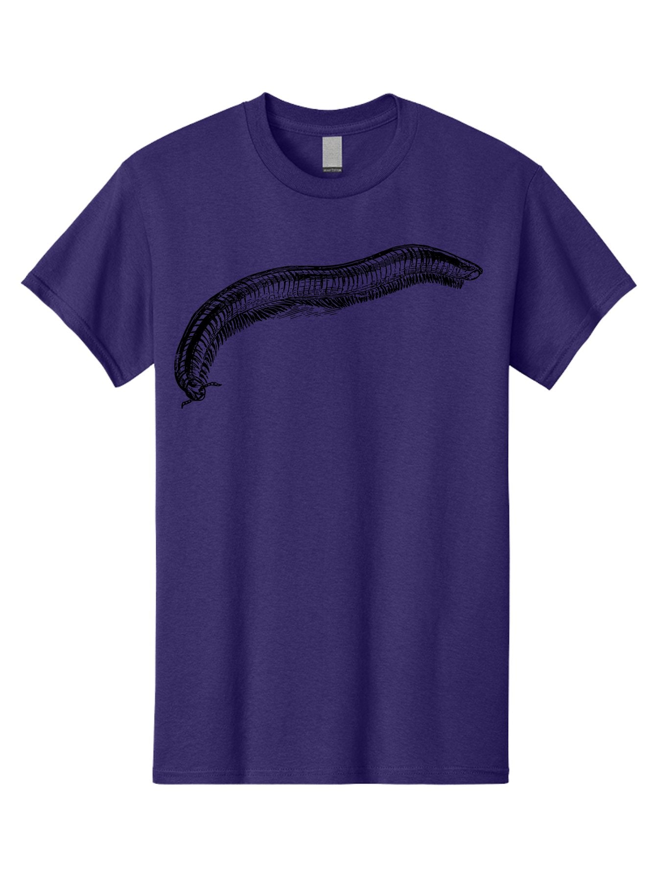 Centipede Men'S Graphic Tee, 100% Cotton, Comfortable Casual Summer Wear, Machine Washable, Centipede, Arthropod, Insect Anatomy, Detailed Drawing, Black Lines, Simple Background, Invertebrate, Segmented Body, Many Legs Aab522 4
