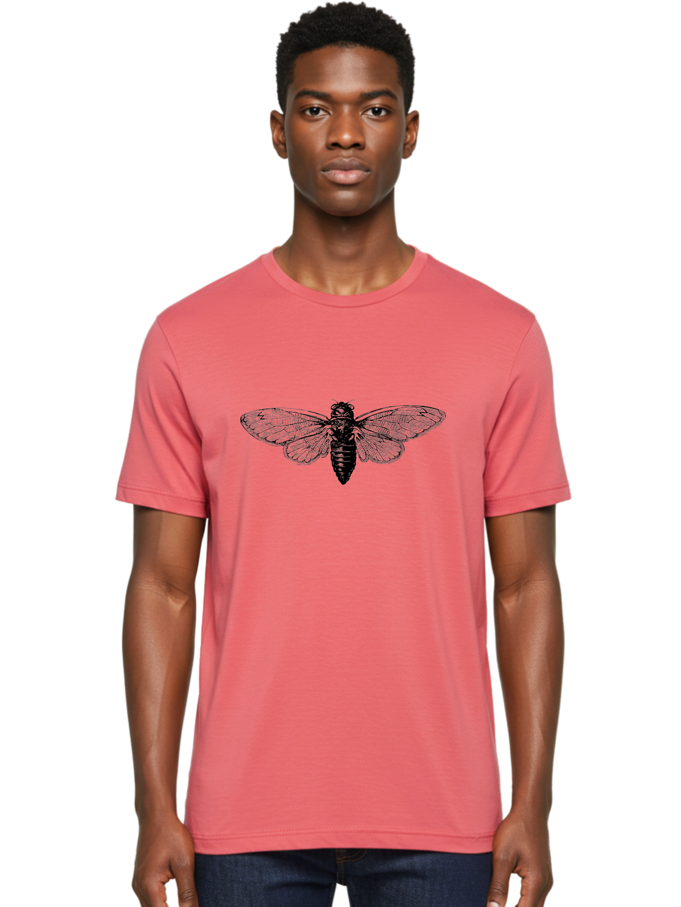 Cicada Men'S Graphic Tee, 100% Cotton, Comfortable Casual Summer Wear, Machine Washable, Cicada Insect, Insect Illustration, Bug Art, Entomology, Wildlife Graphics, Insect Wings, Detailed Drawing, Black And Green, Cicada Species Aab523 6
