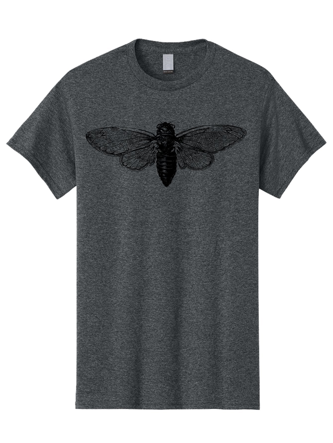 Cicada Men'S Graphic Tee, 100% Cotton, Comfortable Casual Summer Wear, Machine Washable, Cicada Insect, Insect Illustration, Bug Art, Entomology, Wildlife Graphics, Insect Wings, Detailed Drawing, Black And Green, Cicada Species Aab523 14