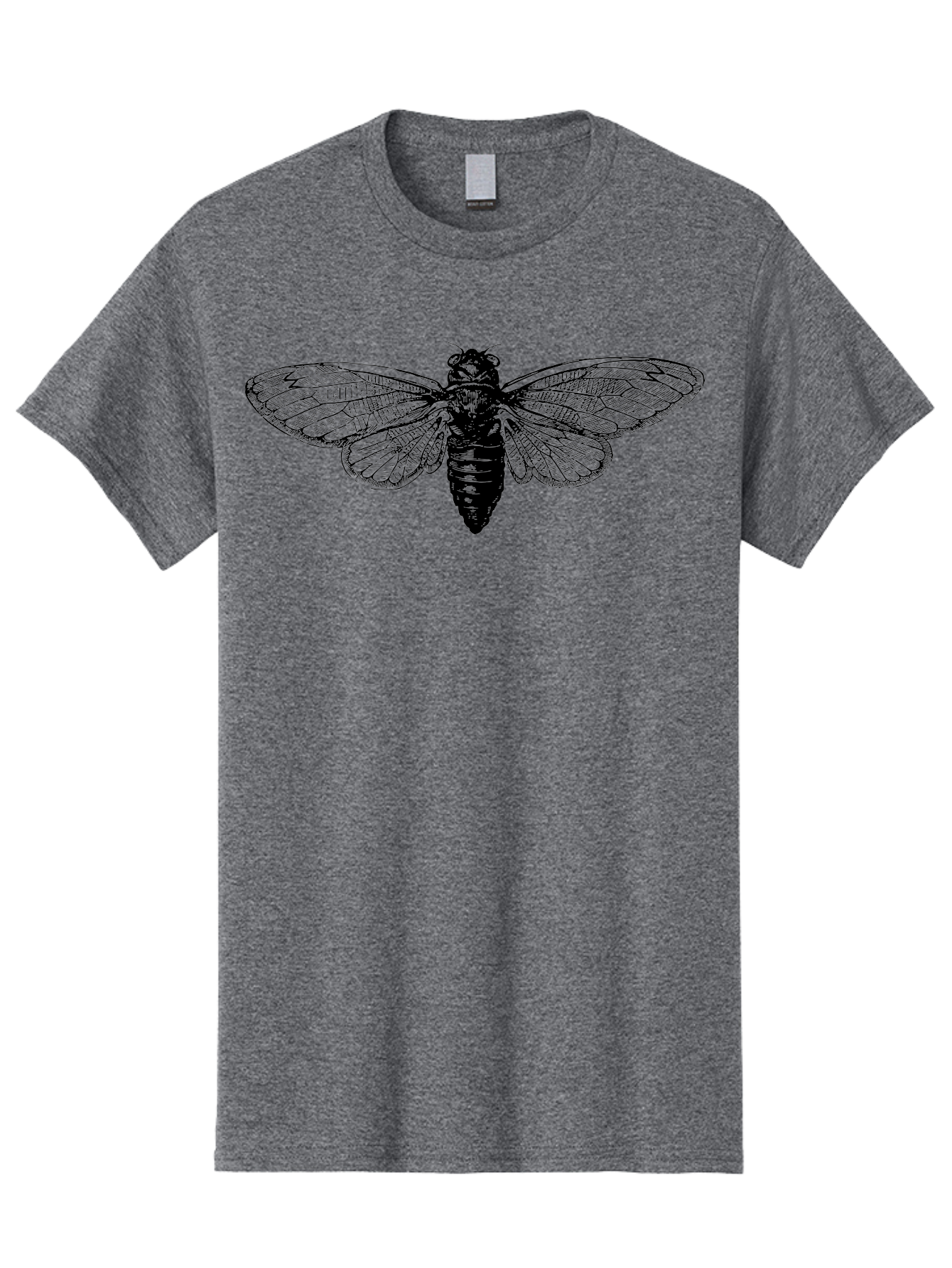 Cicada Men'S Graphic Tee, 100% Cotton, Comfortable Casual Summer Wear, Machine Washable, Cicada Insect, Insect Illustration, Bug Art, Entomology, Wildlife Graphics, Insect Wings, Detailed Drawing, Black And Green, Cicada Species Aab523 9