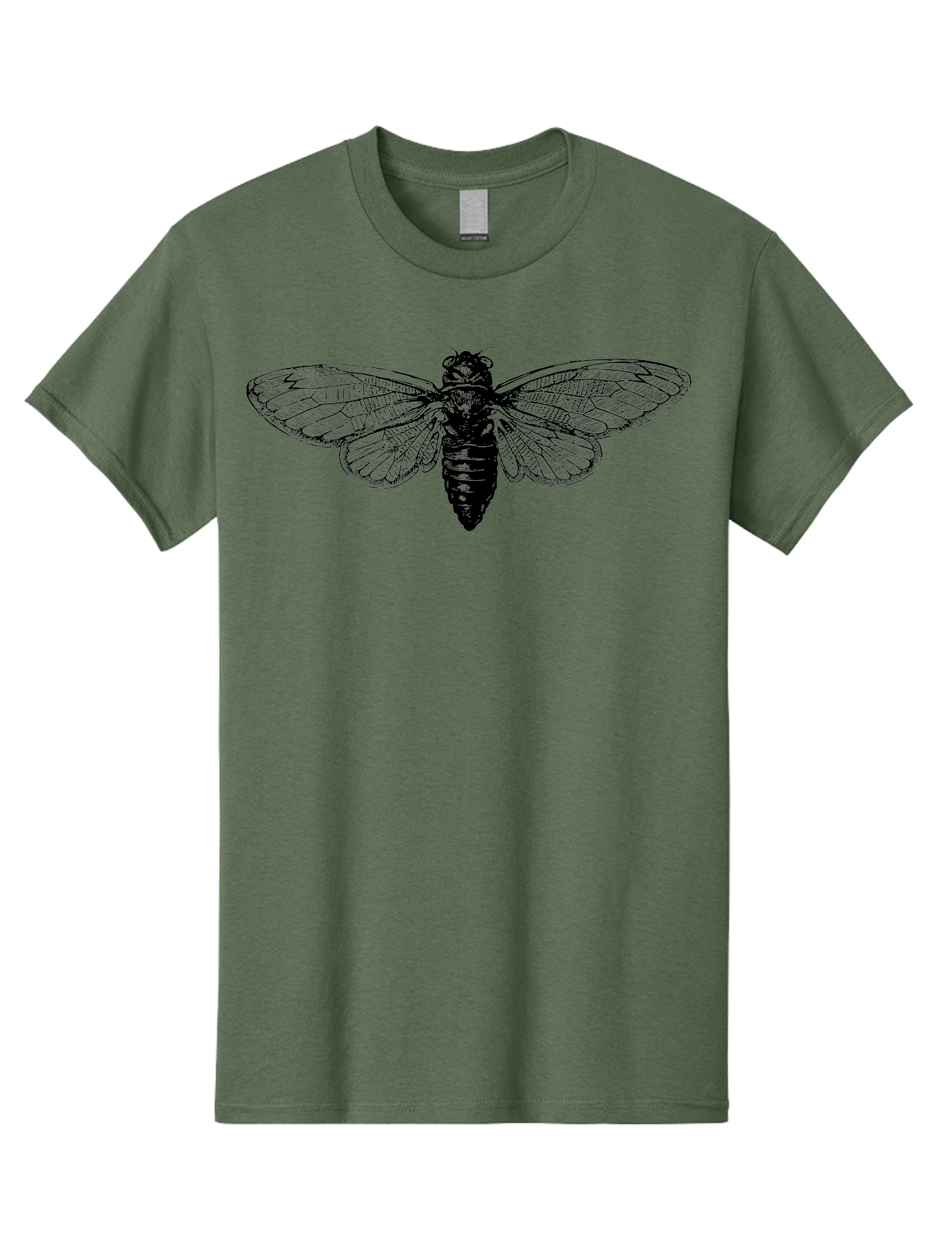 Cicada Men'S Graphic Tee, 100% Cotton, Comfortable Casual Summer Wear, Machine Washable, Cicada Insect, Insect Illustration, Bug Art, Entomology, Wildlife Graphics, Insect Wings, Detailed Drawing, Black And Green, Cicada Species Aab523 15