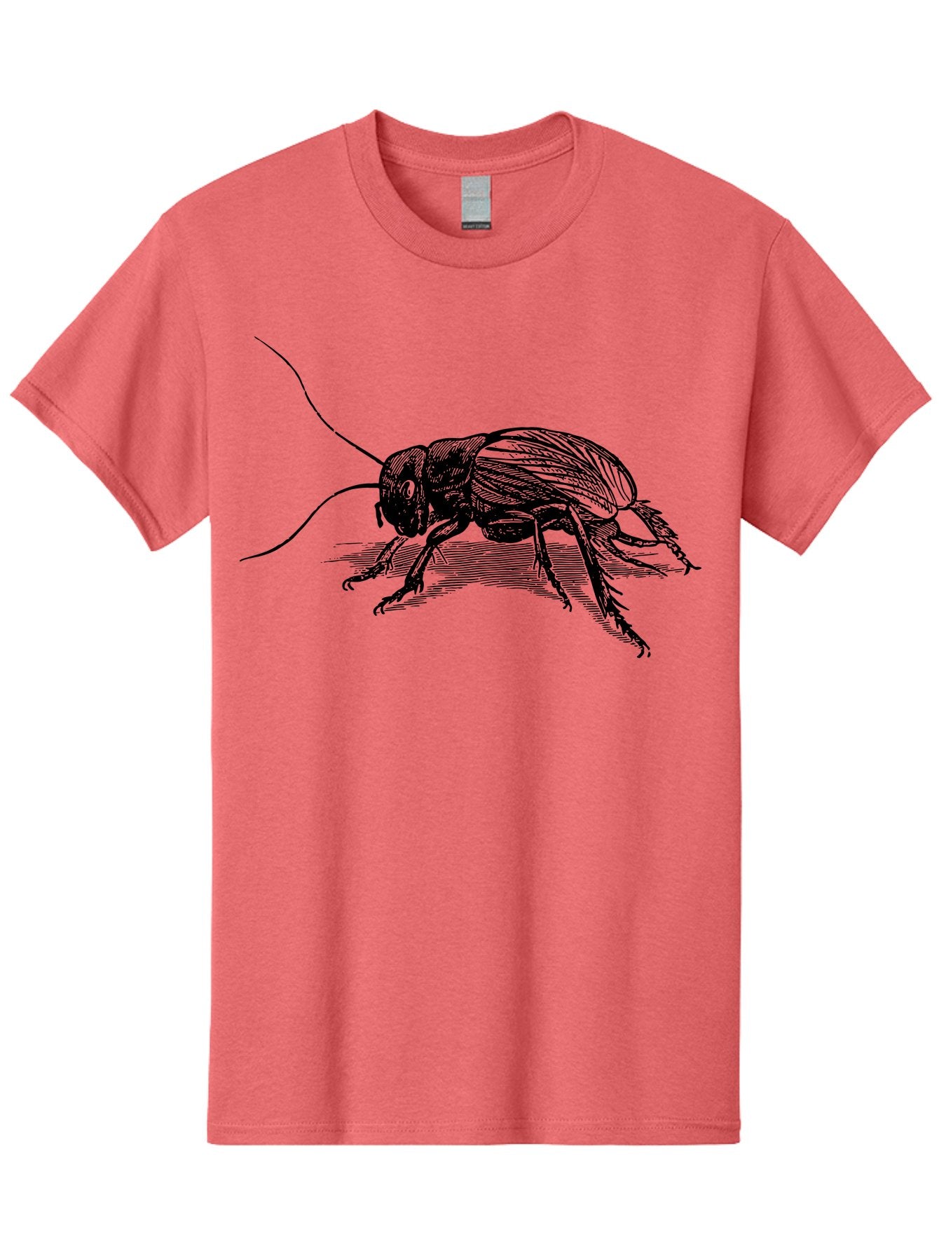 Cricket-2 Men'S Graphic Tee, 100% Cotton, Comfortable Casual Summer Wear, Machine Washable, Cricket Insect, Black Illustration, Detailed Drawing, Insect Anatomy, Entomology Art, Wildlife Illustration, Insect Wings, Long Antennae Aab525 11