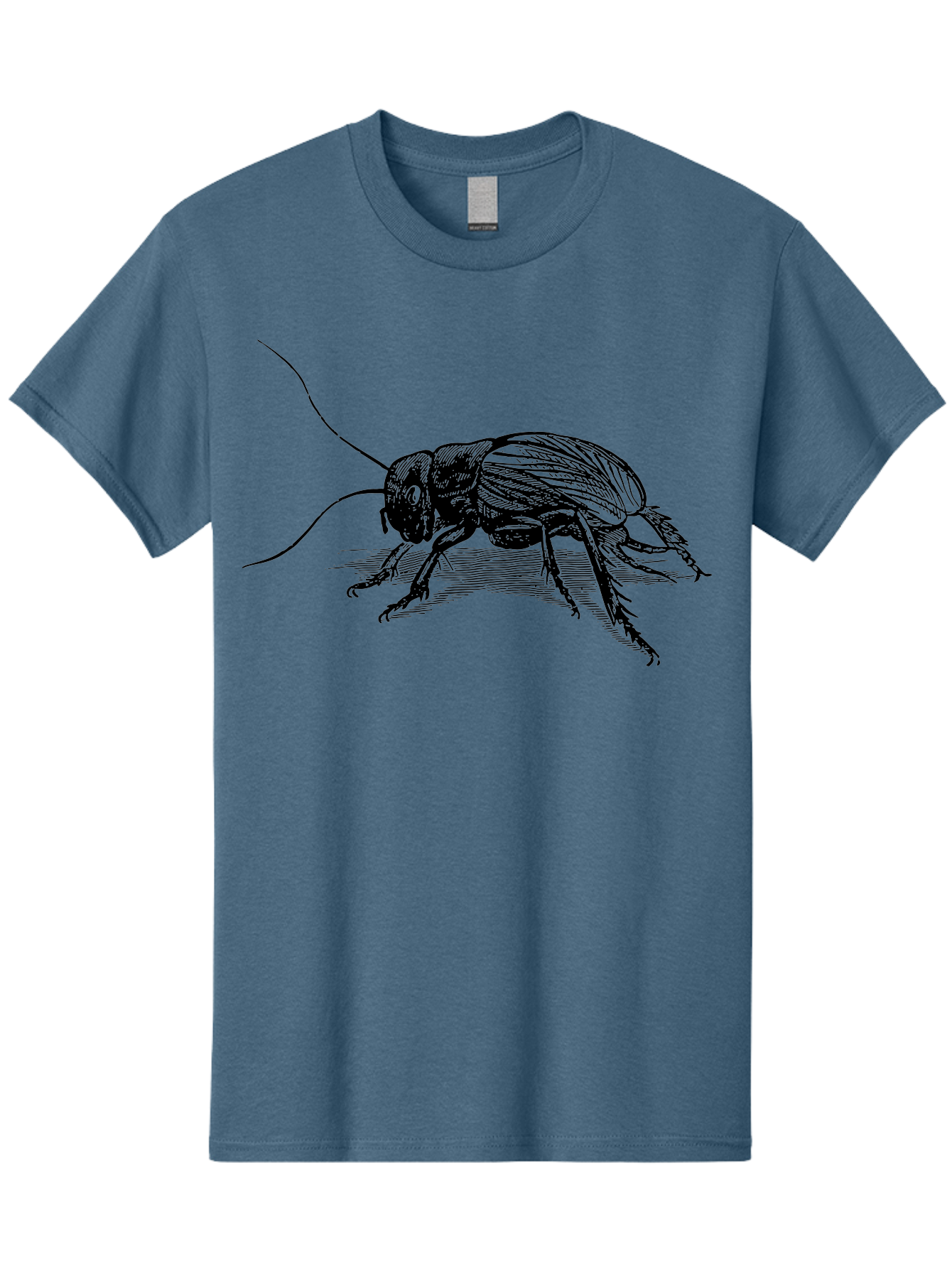 Cricket-2 Men'S Graphic Tee, 100% Cotton, Comfortable Casual Summer Wear, Machine Washable, Cricket Insect, Black Illustration, Detailed Drawing, Insect Anatomy, Entomology Art, Wildlife Illustration, Insect Wings, Long Antennae Aab525 11