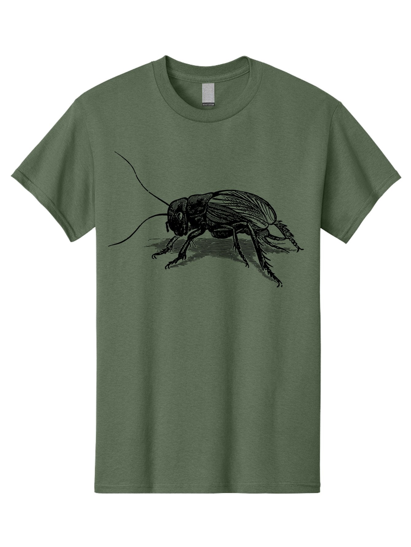 Cricket-2 Men'S Graphic Tee, 100% Cotton, Comfortable Casual Summer Wear, Machine Washable, Cricket Insect, Black Illustration, Detailed Drawing, Insect Anatomy, Entomology Art, Wildlife Illustration, Insect Wings, Long Antennae Aab525 13
