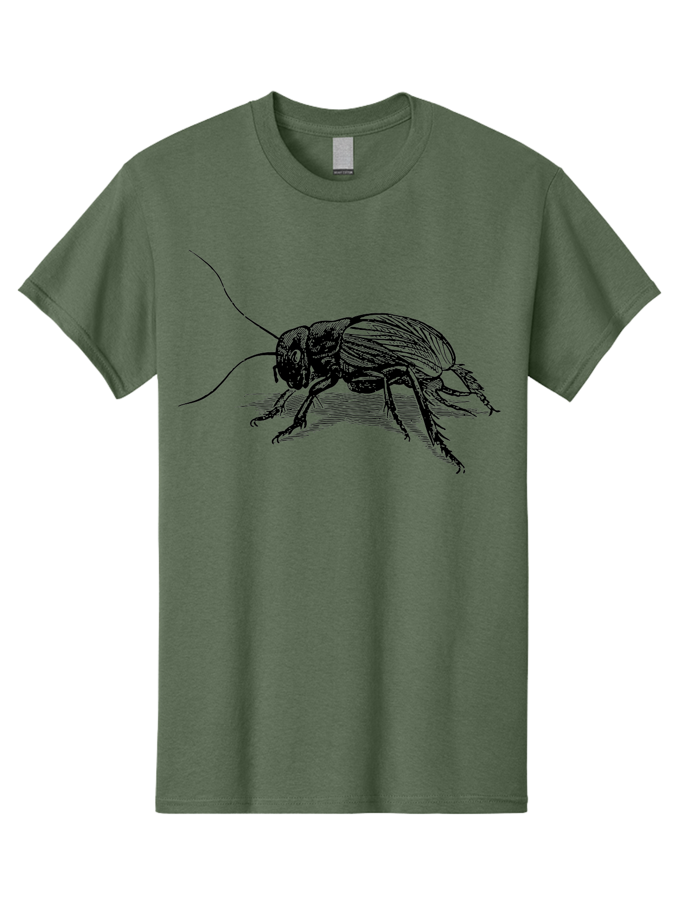 Cricket-2 Men'S Graphic Tee, 100% Cotton, Comfortable Casual Summer Wear, Machine Washable, Cricket Insect, Black Illustration, Detailed Drawing, Insect Anatomy, Entomology Art, Wildlife Illustration, Insect Wings, Long Antennae Aab525 15