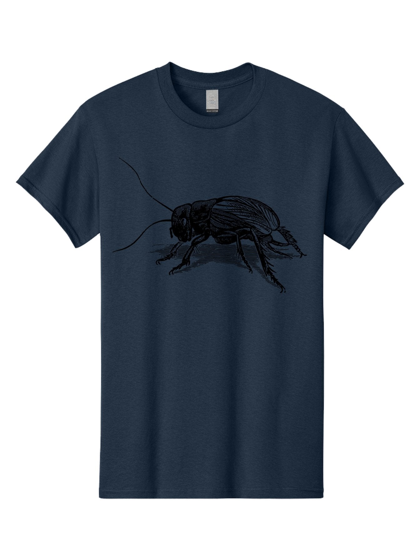 Cricket-2 Men'S Graphic Tee, 100% Cotton, Comfortable Casual Summer Wear, Machine Washable, Cricket Insect, Black Illustration, Detailed Drawing, Insect Anatomy, Entomology Art, Wildlife Illustration, Insect Wings, Long Antennae Aab525 7