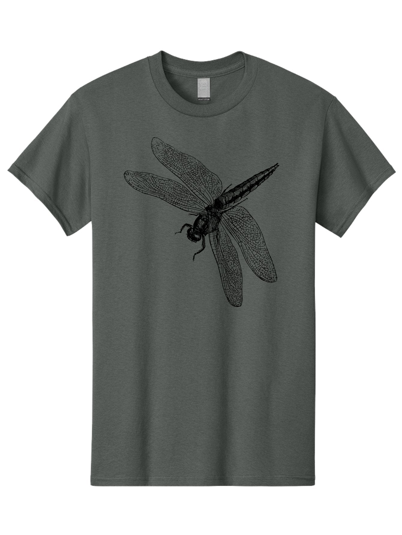 Dragonfly-1 Men'S Graphic Tee, 100% Cotton, Comfortable Casual Summer Wear, Machine Washable, Dragonfly Wings, Insect Art, Detailed Illustration, Black And Green, Wingspan, Dragonfly Species, Insect Anatomy, Delicate Patterns Aab528 11