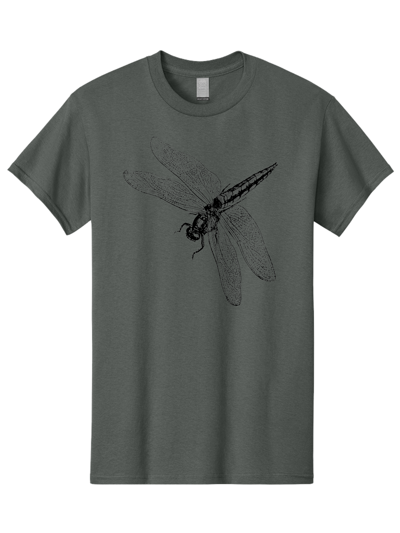 Dragonfly-1 Men'S Graphic Tee, 100% Cotton, Comfortable Casual Summer Wear, Machine Washable, Dragonfly Wings, Insect Art, Detailed Illustration, Black And Green, Wingspan, Dragonfly Species, Insect Anatomy, Delicate Patterns Aab528 7