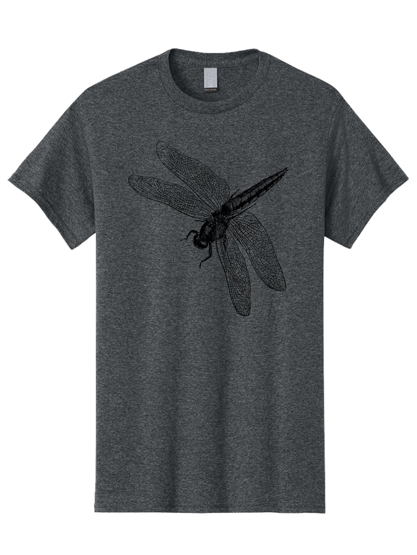 Dragonfly-1 Men'S Graphic Tee, 100% Cotton, Comfortable Casual Summer Wear, Machine Washable, Dragonfly Wings, Insect Art, Detailed Illustration, Black And Green, Wingspan, Dragonfly Species, Insect Anatomy, Delicate Patterns Aab528 5