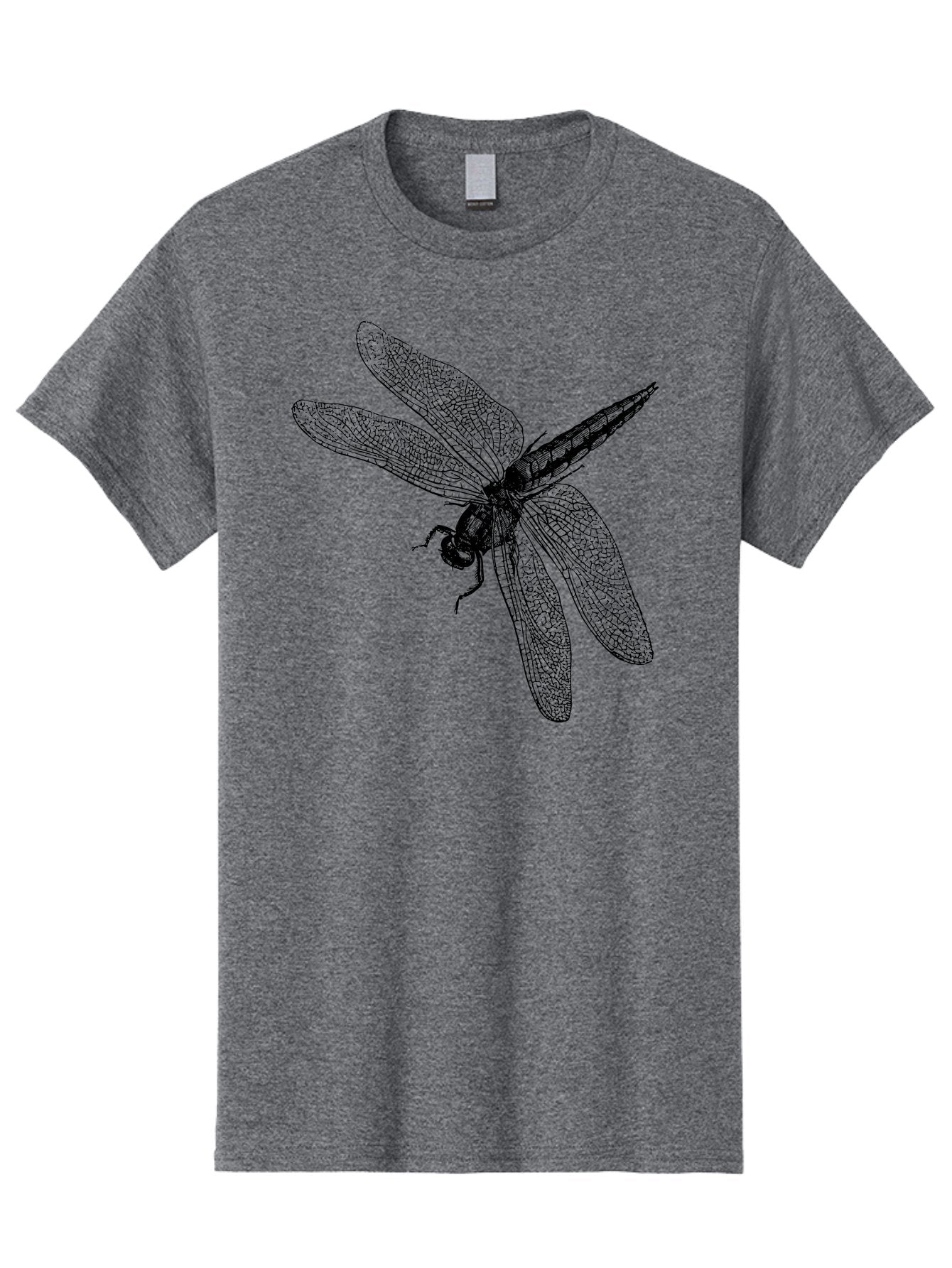 Dragonfly-1 Men'S Graphic Tee, 100% Cotton, Comfortable Casual Summer Wear, Machine Washable, Dragonfly Wings, Insect Art, Detailed Illustration, Black And Green, Wingspan, Dragonfly Species, Insect Anatomy, Delicate Patterns Aab528 7