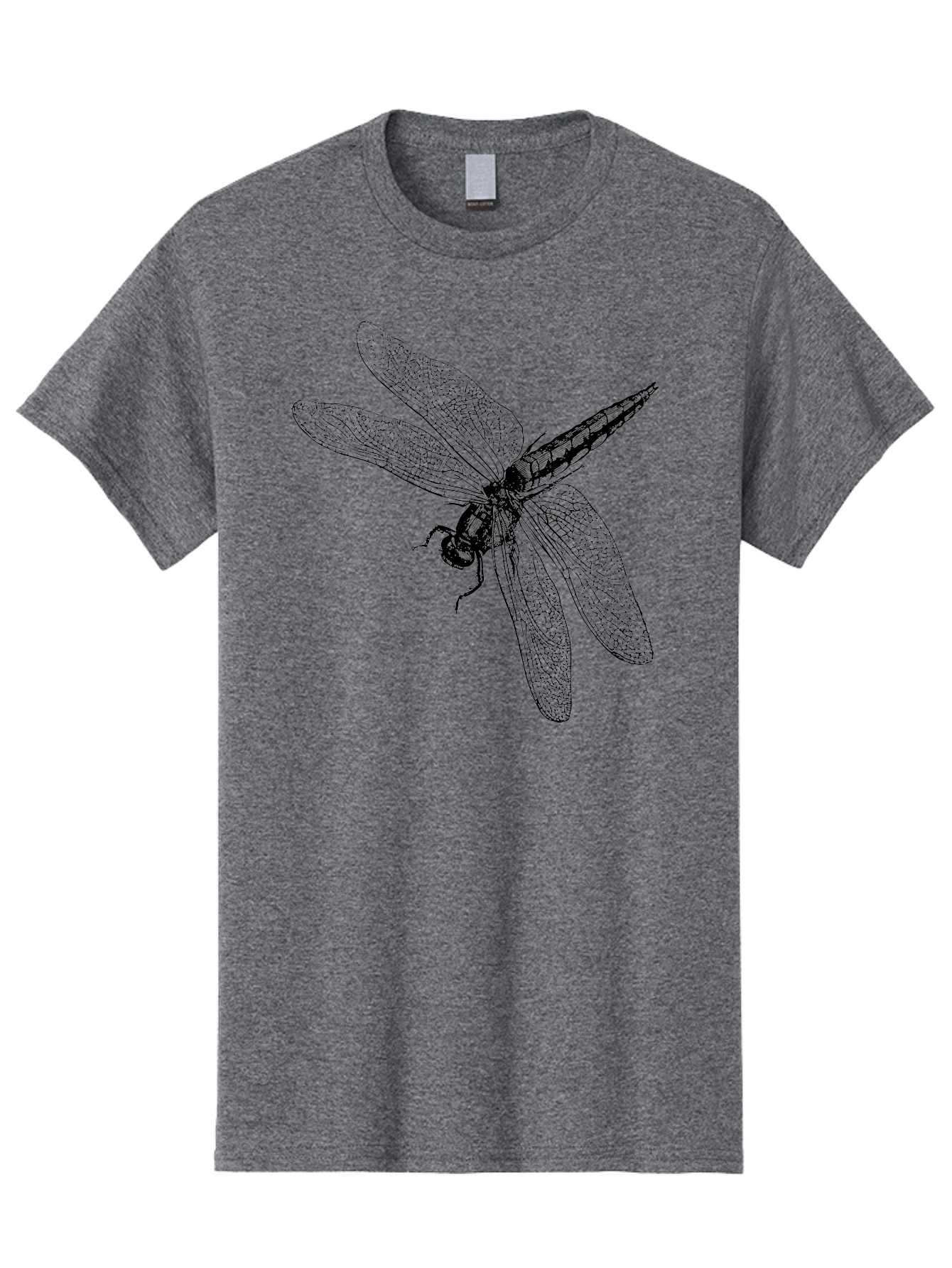 Dragonfly-1 Men'S Graphic Tee, 100% Cotton, Comfortable Casual Summer Wear, Machine Washable, Dragonfly Wings, Insect Art, Detailed Illustration, Black And Green, Wingspan, Dragonfly Species, Insect Anatomy, Delicate Patterns Aab528 25