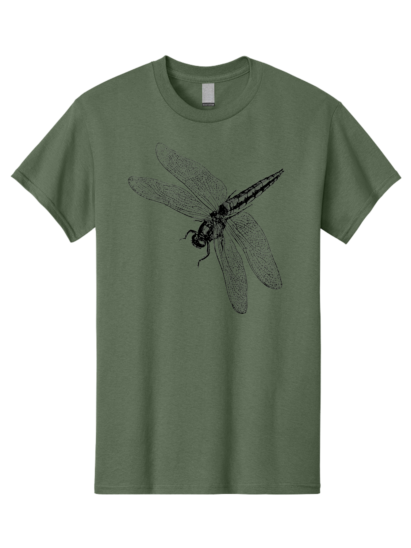 Dragonfly-1 Men'S Graphic Tee, 100% Cotton, Comfortable Casual Summer Wear, Machine Washable, Dragonfly Wings, Insect Art, Detailed Illustration, Black And Green, Wingspan, Dragonfly Species, Insect Anatomy, Delicate Patterns Aab528 21