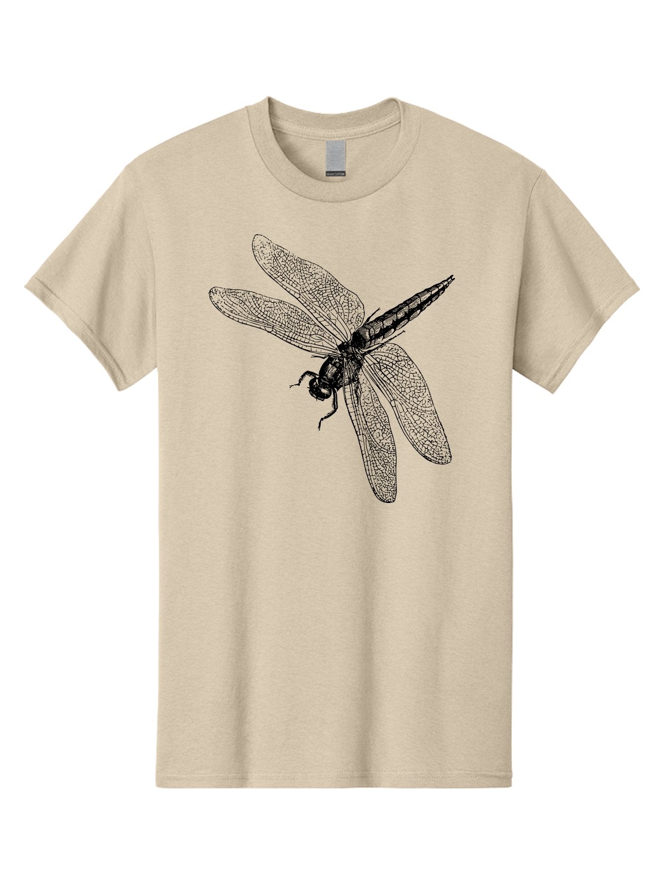 Dragonfly-1 Men'S Graphic Tee, 100% Cotton, Comfortable Casual Summer Wear, Machine Washable, Dragonfly Wings, Insect Art, Detailed Illustration, Black And Green, Wingspan, Dragonfly Species, Insect Anatomy, Delicate Patterns Aab528 3