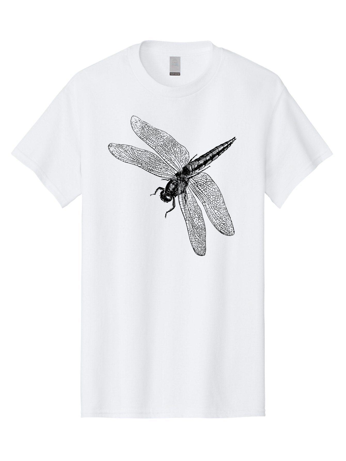 Dragonfly-1 Men'S Graphic Tee, 100% Cotton, Comfortable Casual Summer Wear, Machine Washable, Dragonfly Wings, Insect Art, Detailed Illustration, Black And Green, Wingspan, Dragonfly Species, Insect Anatomy, Delicate Patterns Aab528 4