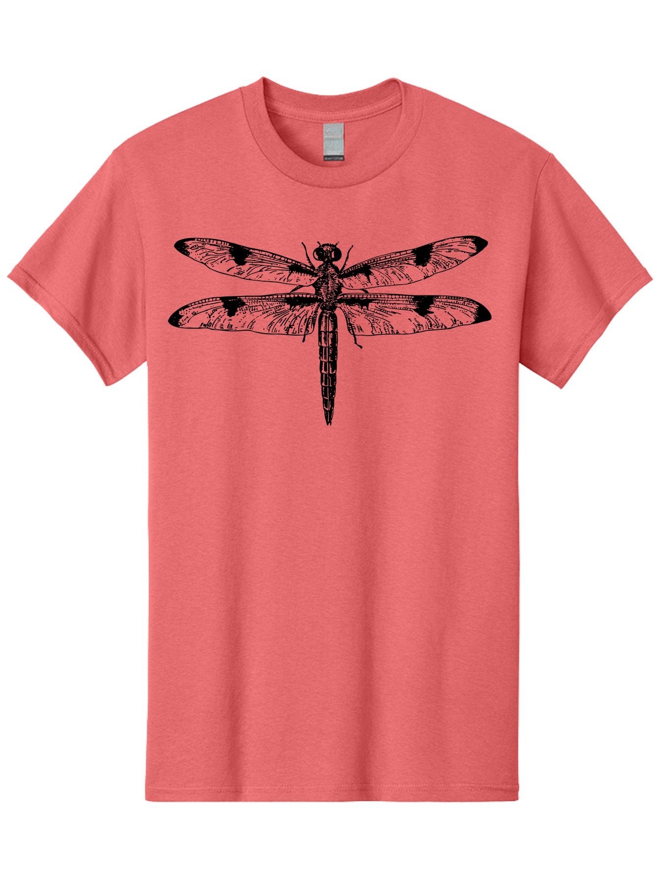 Dragonfly Men'S Graphic Tee, 100% Cotton, Comfortable Casual Summer Wear, Machine Washable, Black And White Dragonfly Art, Insect Illustration, Detailed Wings, Wildlife Artwork, Dragonfly Design, Nature Graphics Aab529 15