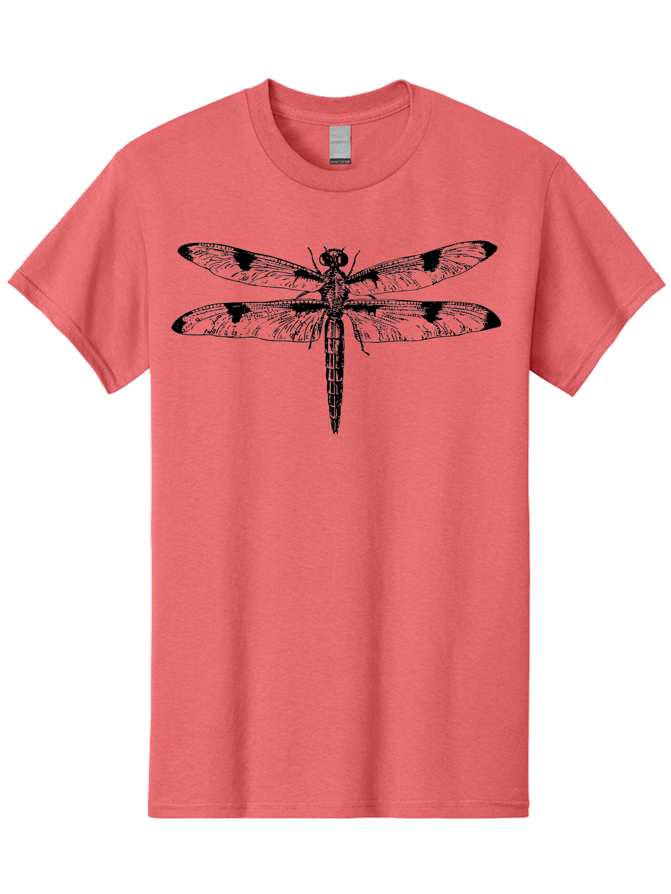 Dragonfly Men'S Graphic Tee, 100% Cotton, Comfortable Casual Summer Wear, Machine Washable, Black And White Dragonfly Art, Insect Illustration, Detailed Wings, Wildlife Artwork, Dragonfly Design, Nature Graphics Aab529 5