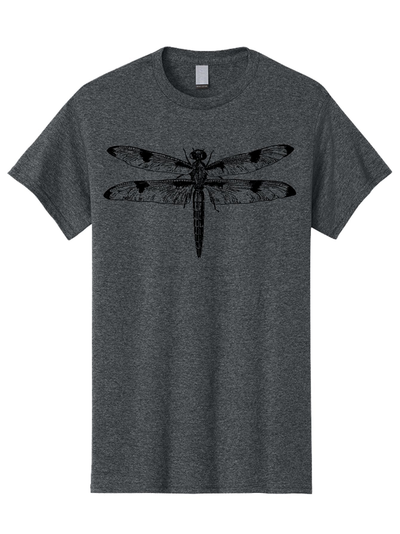 Dragonfly Men'S Graphic Tee, 100% Cotton, Comfortable Casual Summer Wear, Machine Washable, Black And White Dragonfly Art, Insect Illustration, Detailed Wings, Wildlife Artwork, Dragonfly Design, Nature Graphics Aab529 4