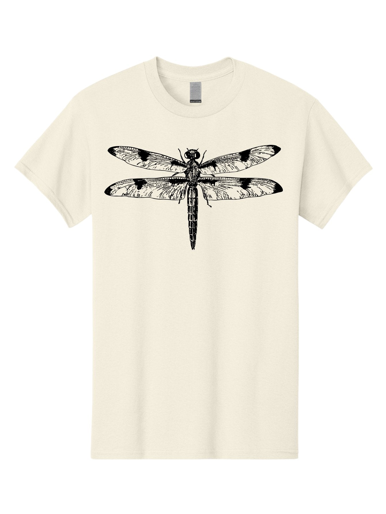 Dragonfly Men'S Graphic Tee, 100% Cotton, Comfortable Casual Summer Wear, Machine Washable, Black And White Dragonfly Art, Insect Illustration, Detailed Wings, Wildlife Artwork, Dragonfly Design, Nature Graphics Aab529