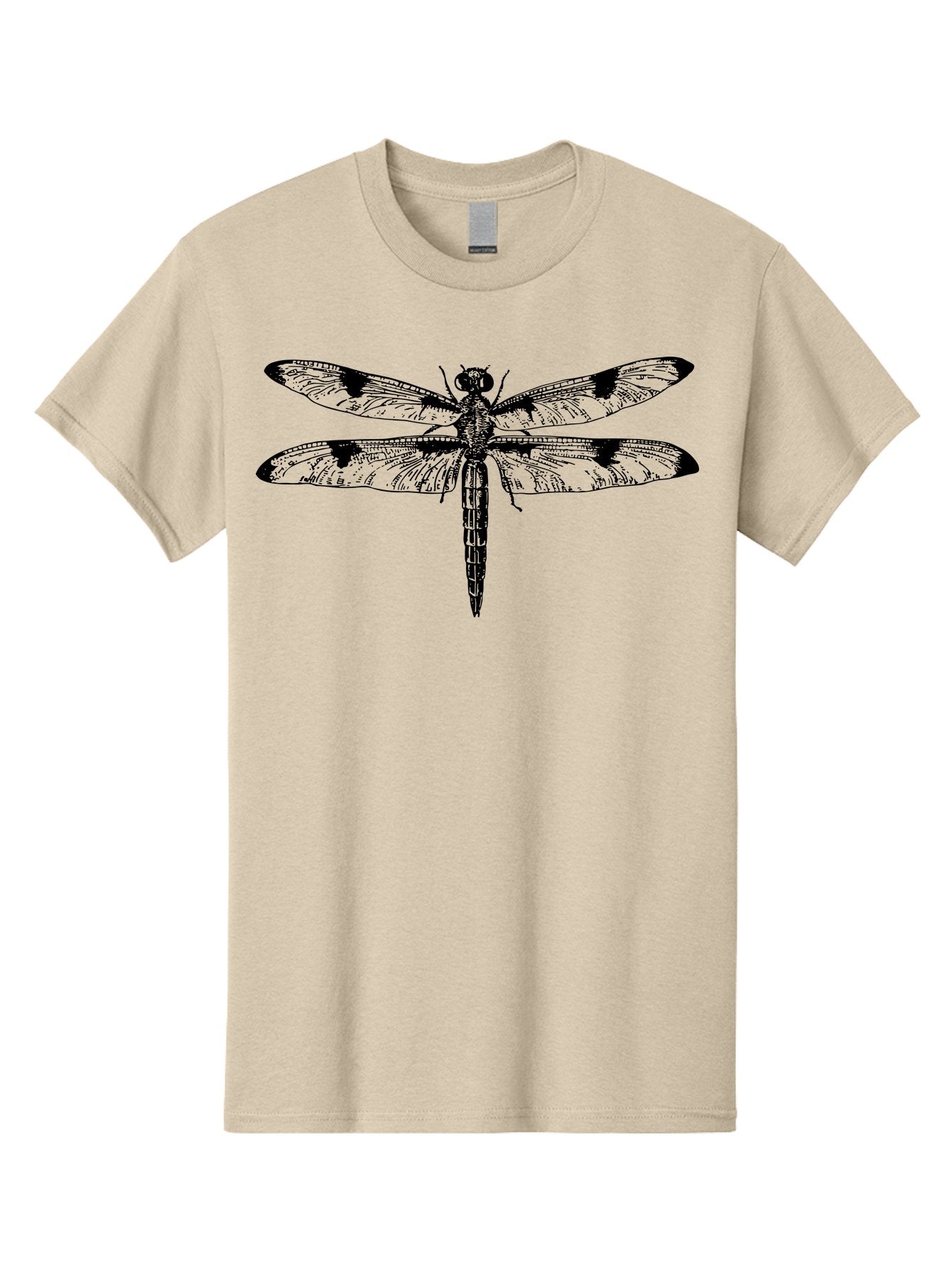 Dragonfly Men'S Graphic Tee, 100% Cotton, Comfortable Casual Summer Wear, Machine Washable, Black And White Dragonfly Art, Insect Illustration, Detailed Wings, Wildlife Artwork, Dragonfly Design, Nature Graphics Aab529 13