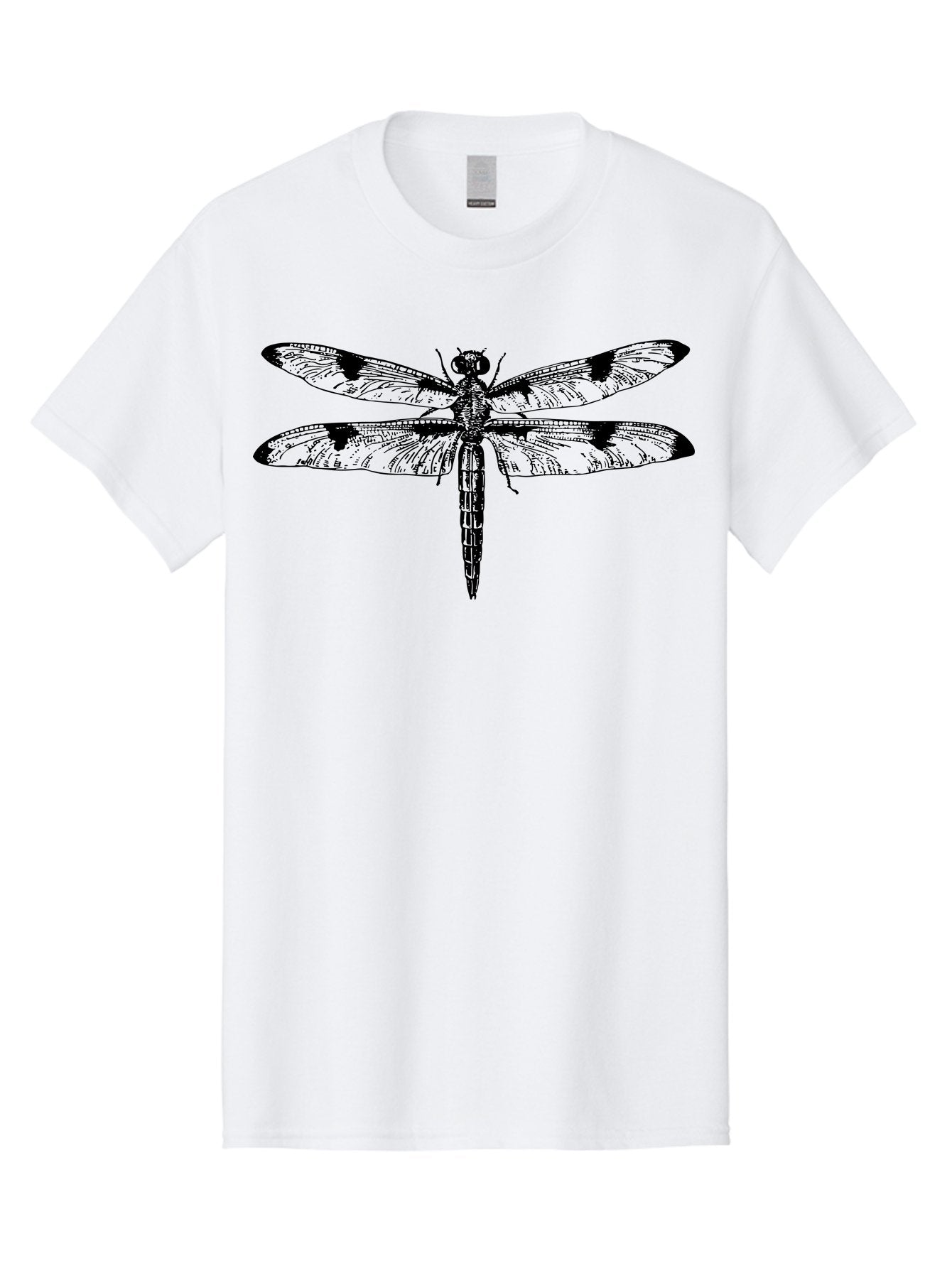 Dragonfly Men'S Graphic Tee, 100% Cotton, Comfortable Casual Summer Wear, Machine Washable, Black And White Dragonfly Art, Insect Illustration, Detailed Wings, Wildlife Artwork, Dragonfly Design, Nature Graphics Aab529 7