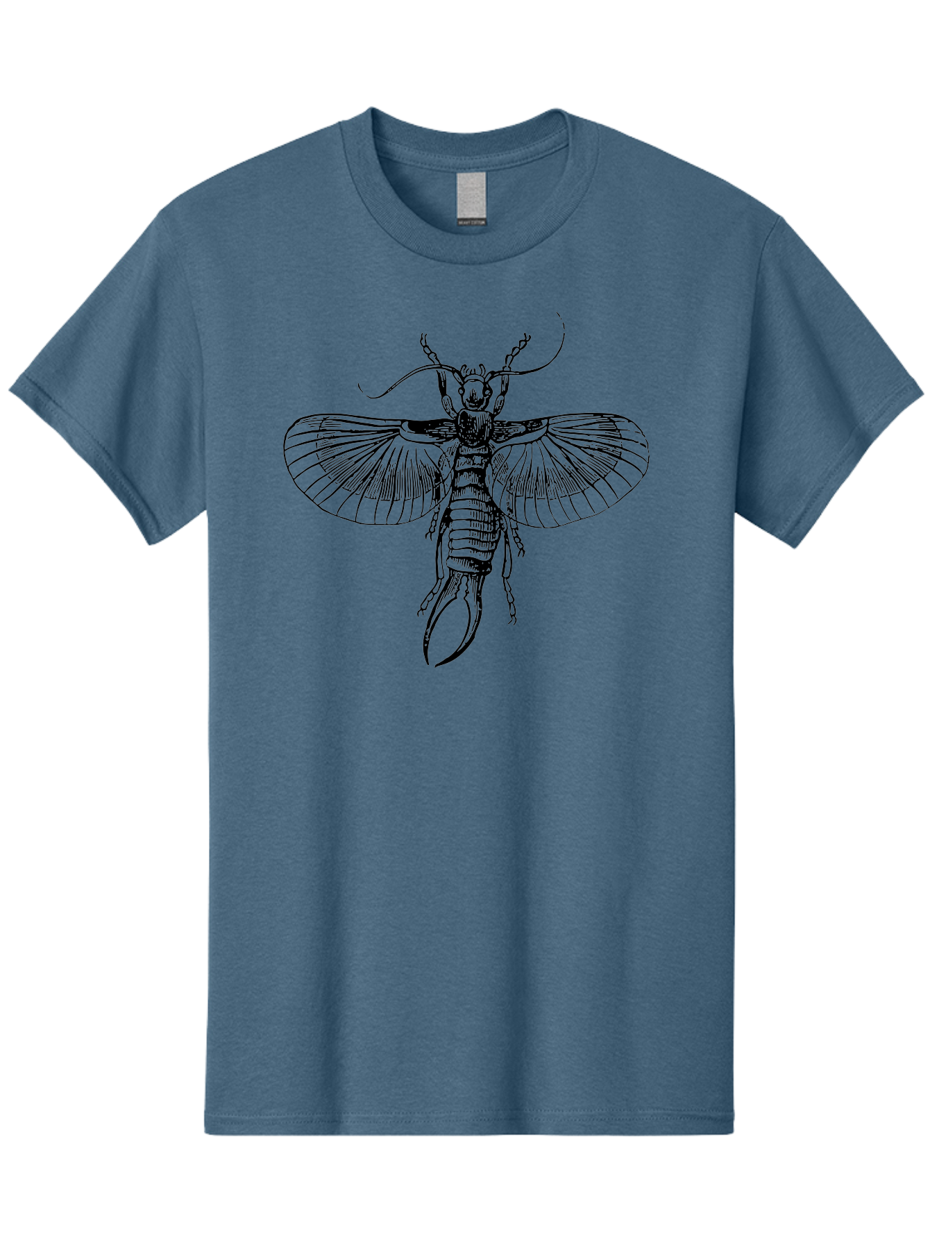 Earwig Men'S Graphic Tee, 100% Cotton, Comfortable Casual Summer Wear, Machine Washable, Detailed Illustration, Earwig Insect, Black And Green, Entomology Art, Insect Anatomy, Detailed Wings, Pincers, Entomological Illustration, Bug Art Aab530 11