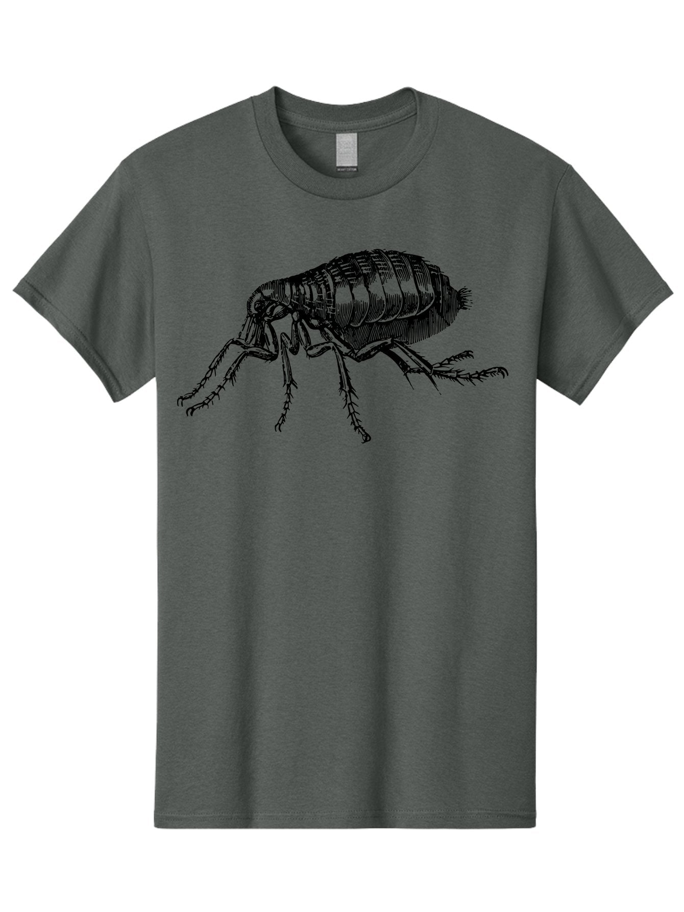 Flea Men'S Graphic Tee, 100% Cotton, Comfortable Casual Summer Wear, Machine Washable, Flea, Insect, Parasite, Pest Control, Pet Care, Biting Insect, Black And White Illustration, Detailed Drawing, Six Legs Aab531 13