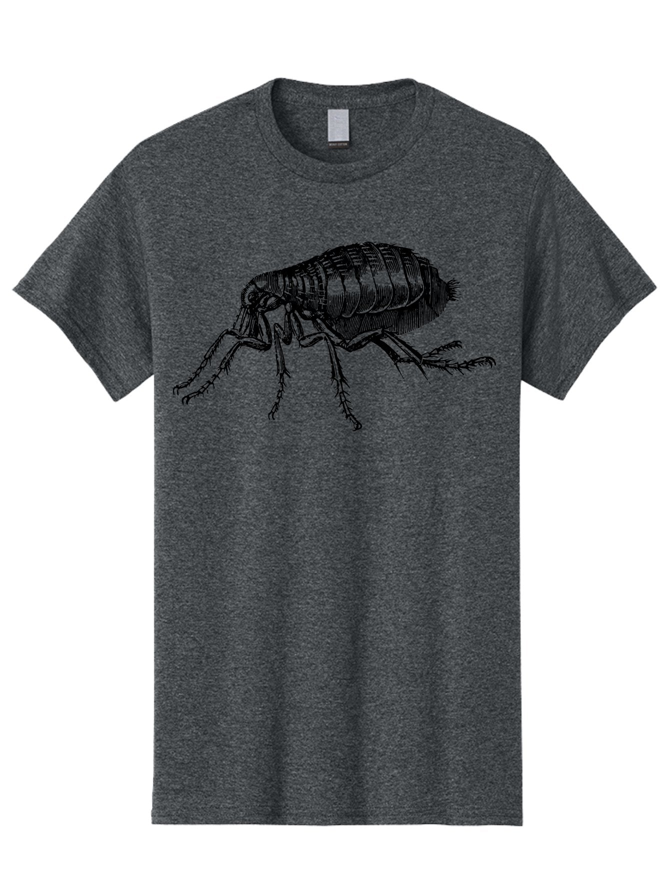 Flea Men'S Graphic Tee, 100% Cotton, Comfortable Casual Summer Wear, Machine Washable, Flea, Insect, Parasite, Pest Control, Pet Care, Biting Insect, Black And White Illustration, Detailed Drawing, Six Legs Aab531 14