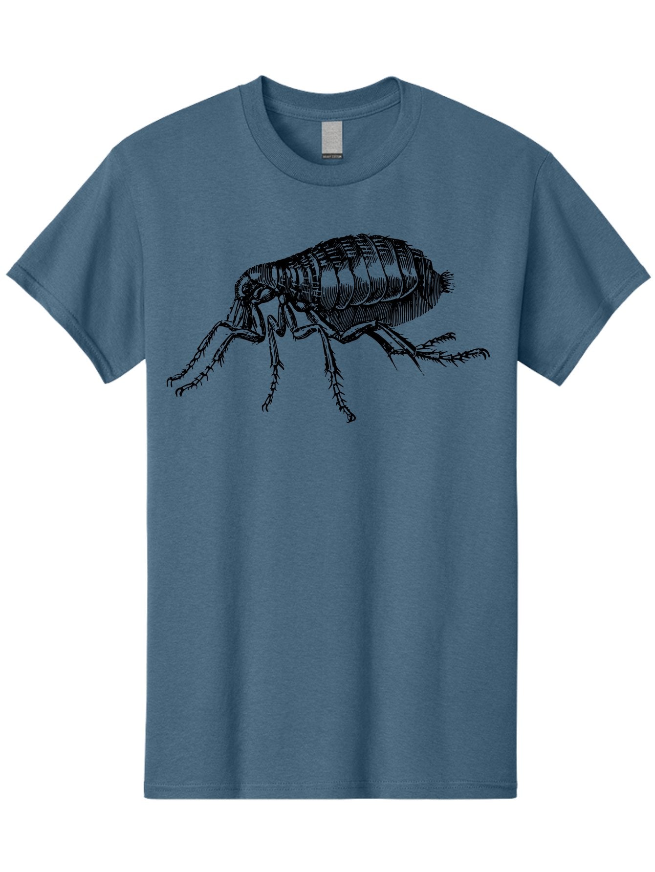 Flea Men'S Graphic Tee, 100% Cotton, Comfortable Casual Summer Wear, Machine Washable, Flea, Insect, Parasite, Pest Control, Pet Care, Biting Insect, Black And White Illustration, Detailed Drawing, Six Legs Aab531 11