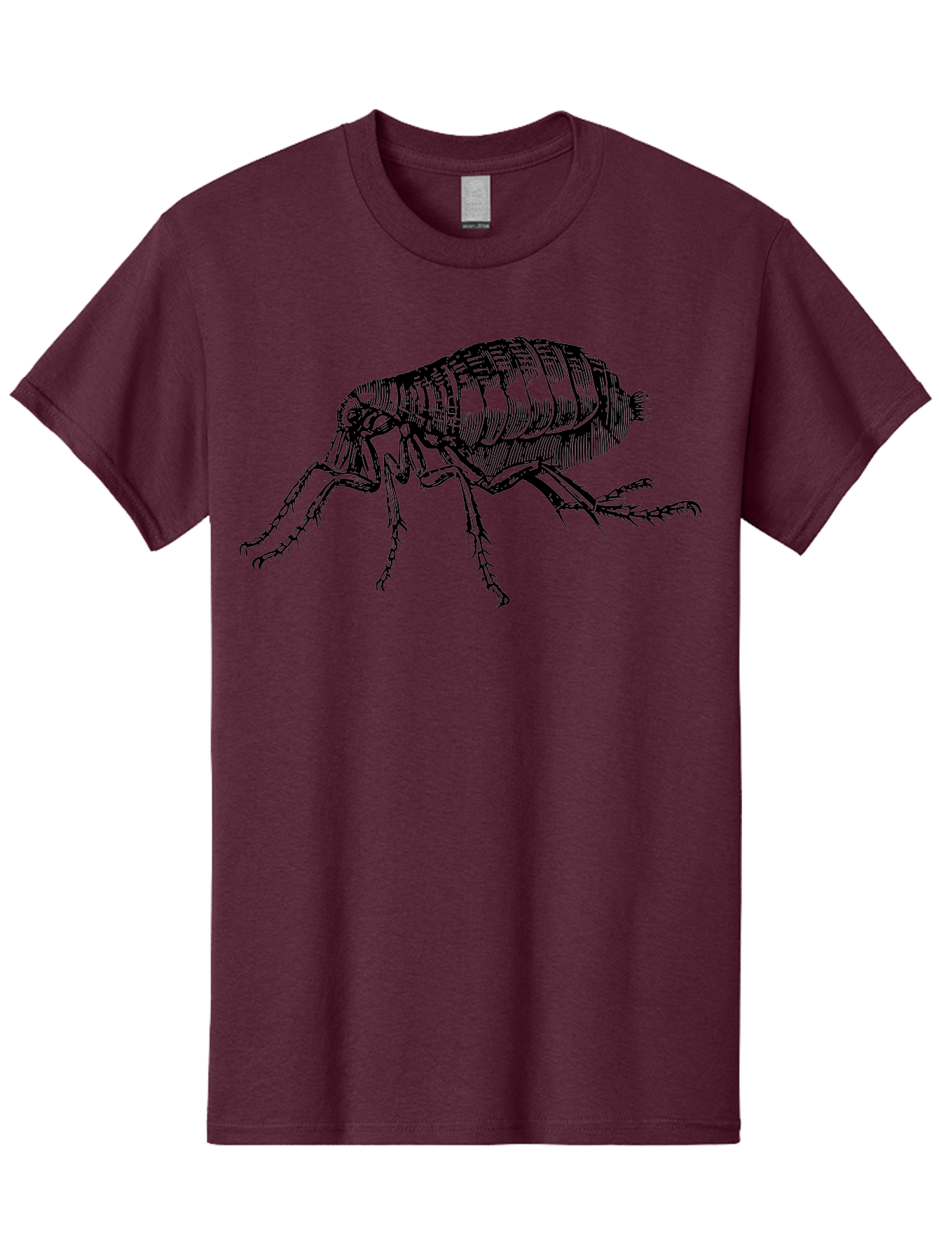 Flea Men'S Graphic Tee, 100% Cotton, Comfortable Casual Summer Wear, Machine Washable, Flea, Insect, Parasite, Pest Control, Pet Care, Biting Insect, Black And White Illustration, Detailed Drawing, Six Legs Aab531 13