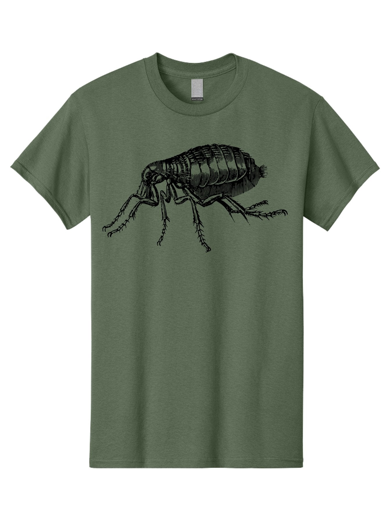 Flea Men'S Graphic Tee, 100% Cotton, Comfortable Casual Summer Wear, Machine Washable, Flea, Insect, Parasite, Pest Control, Pet Care, Biting Insect, Black And White Illustration, Detailed Drawing, Six Legs Aab531 6