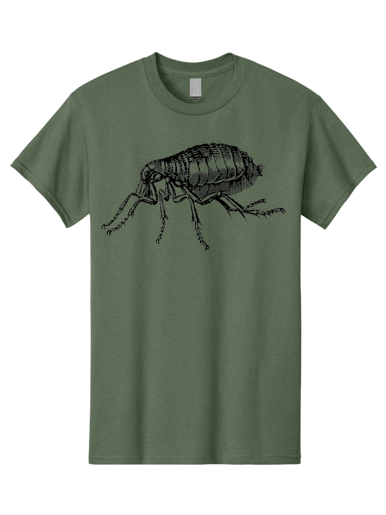 Flea Men'S Graphic Tee, 100% Cotton, Comfortable Casual Summer Wear, Machine Washable, Flea, Insect, Parasite, Pest Control, Pet Care, Biting Insect, Black And White Illustration, Detailed Drawing, Six Legs Aab531 15